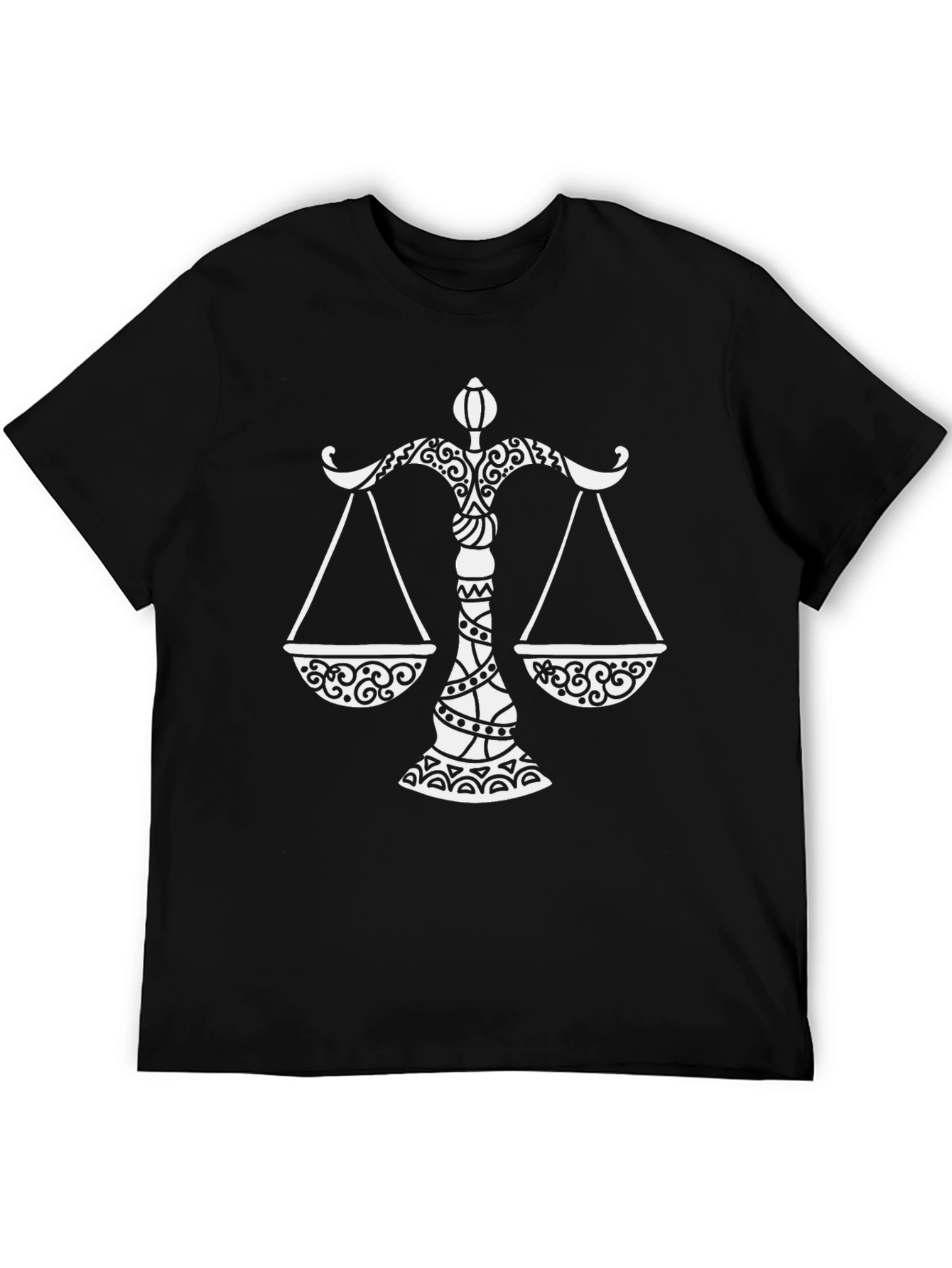Libra Zodiac Sign Graphic Tee - Black