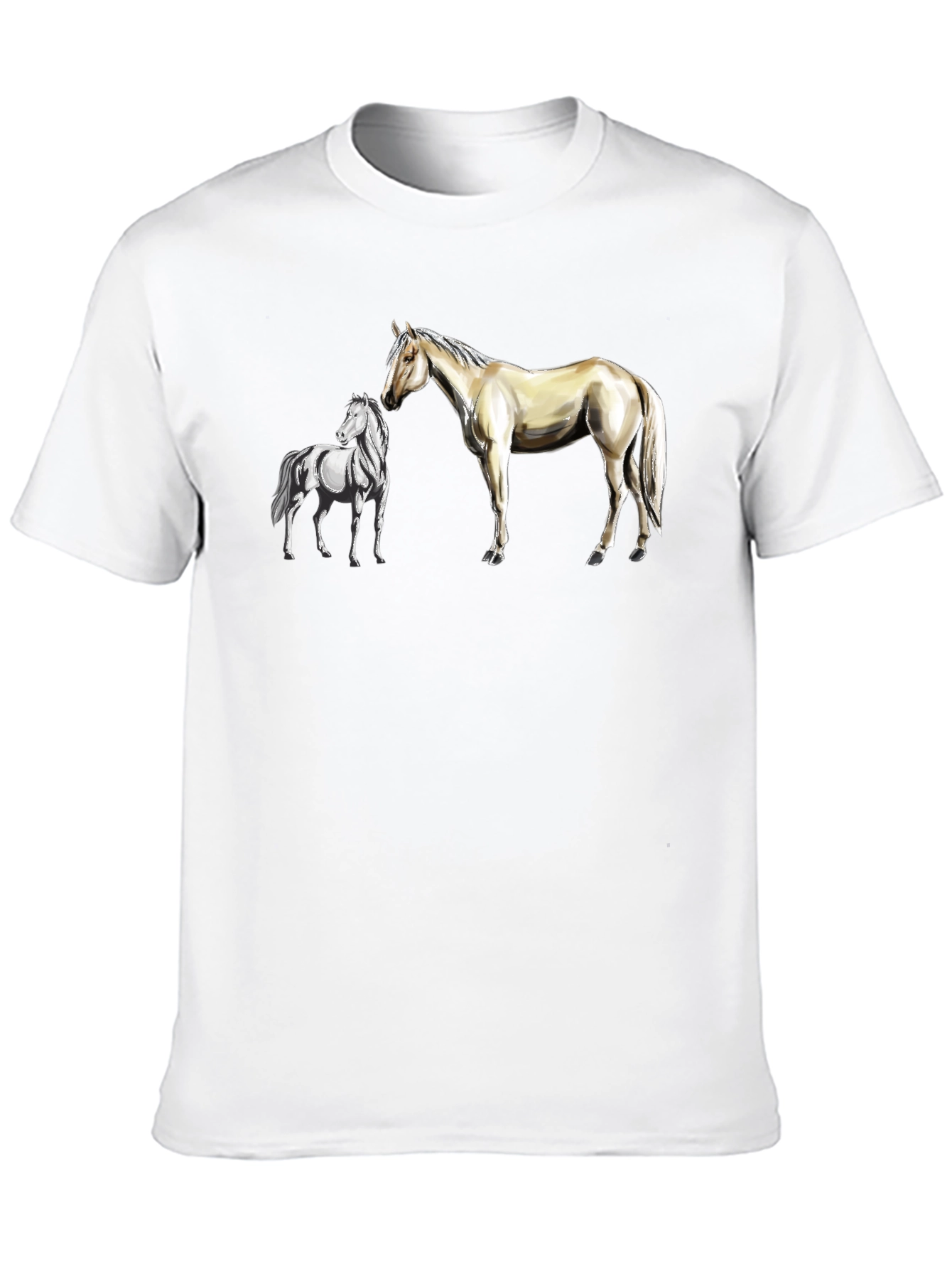 Horse Graphic Tee - Stylish Black Cotton T-Shirt