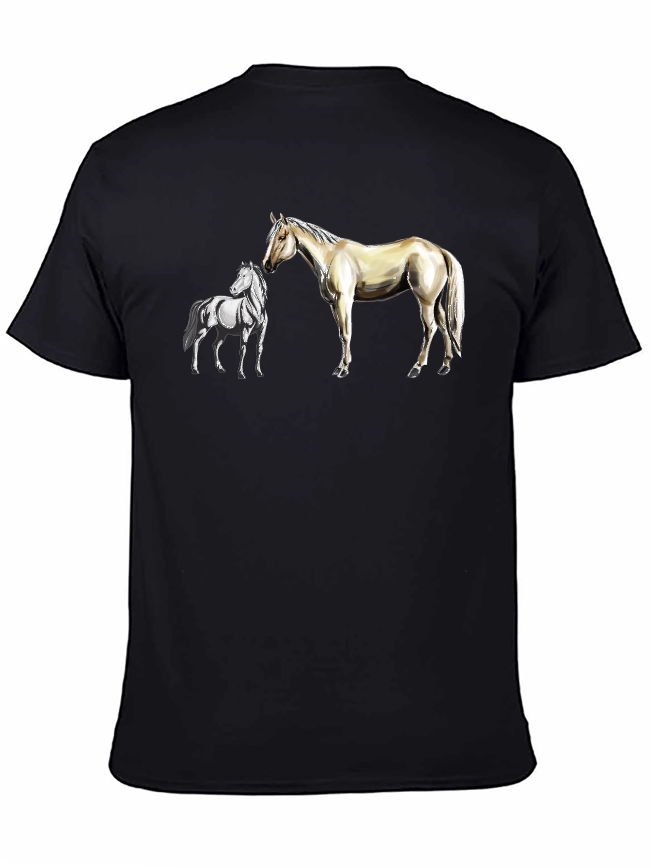 Horse Graphic Tee - Stylish Black Cotton T-Shirt