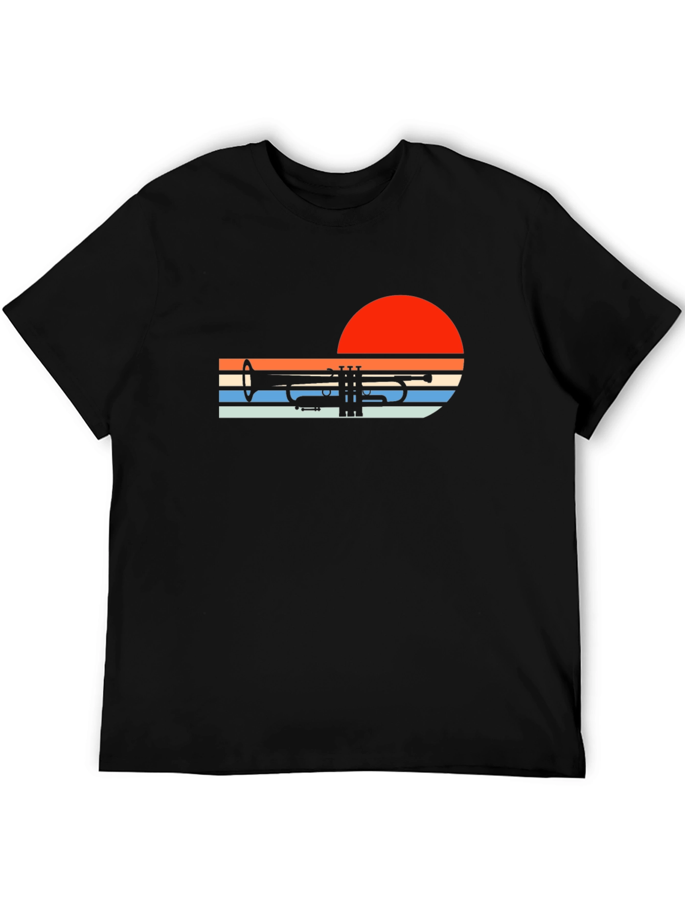 Retro Trumpet Sunset Graphic Tee