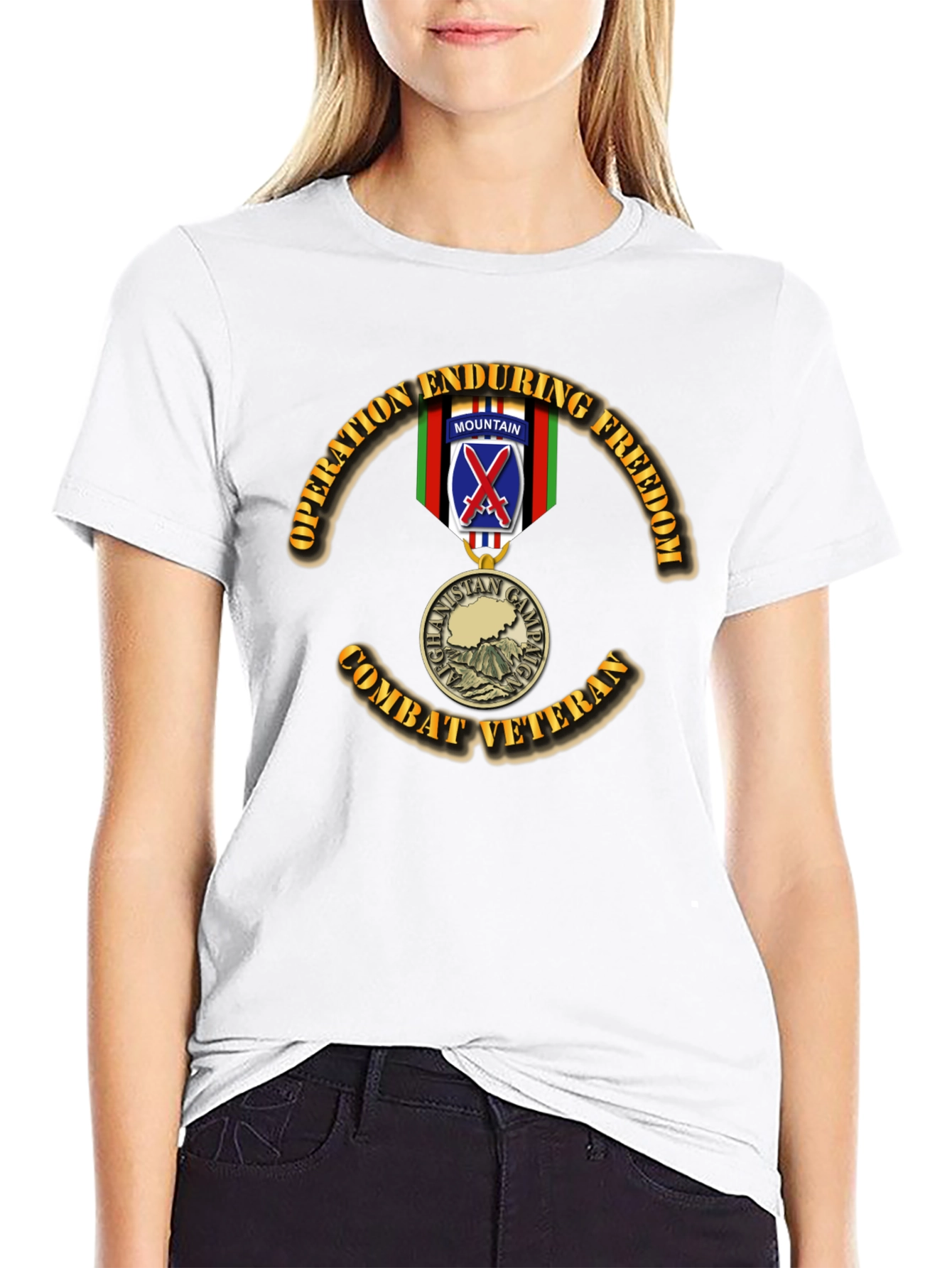 Operation Enduring Freedom Combat Veteran Black T-Shirt