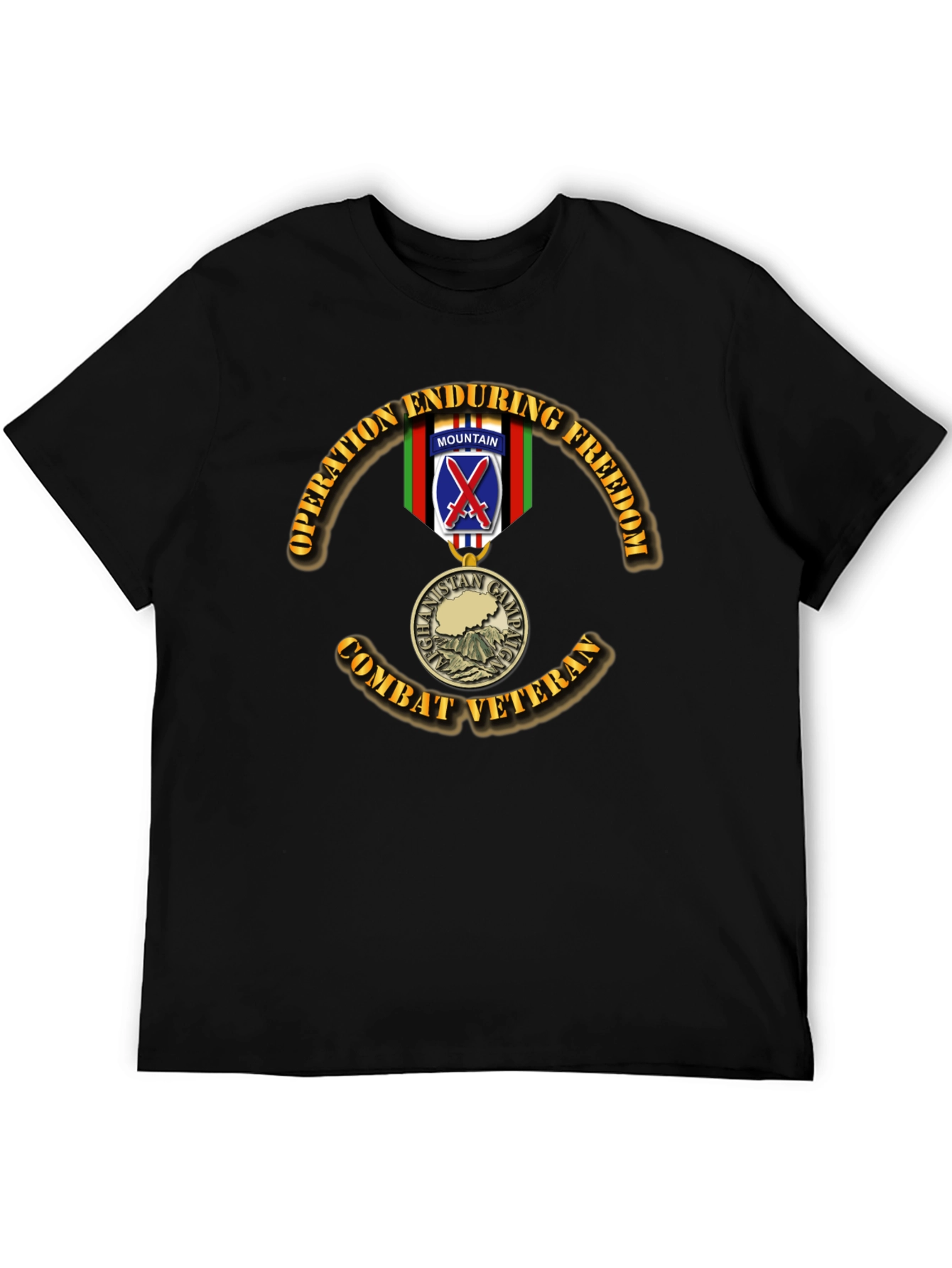 Operation Enduring Freedom Combat Veteran Black T-Shirt