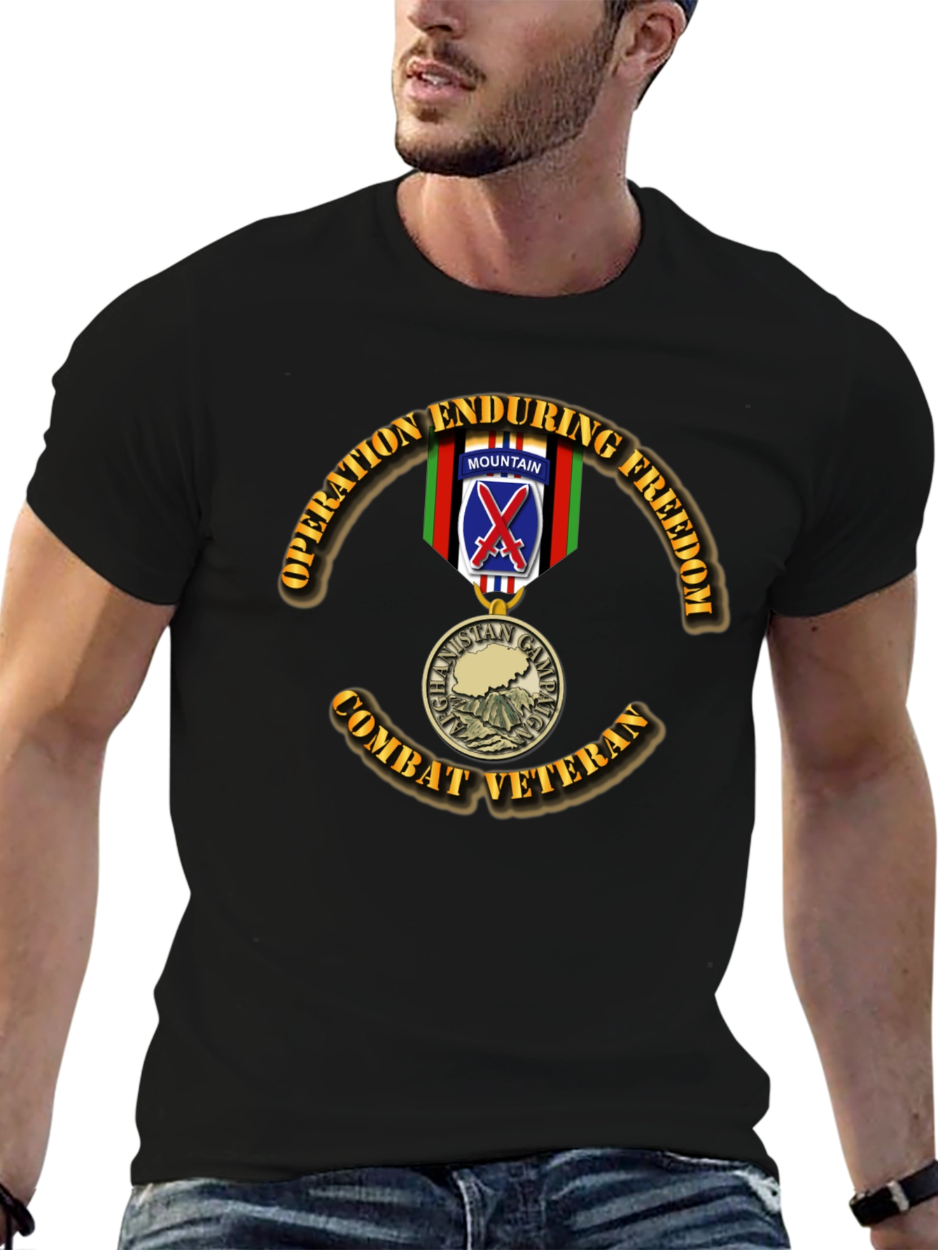 Operation Enduring Freedom Combat Veteran Black T-Shirt