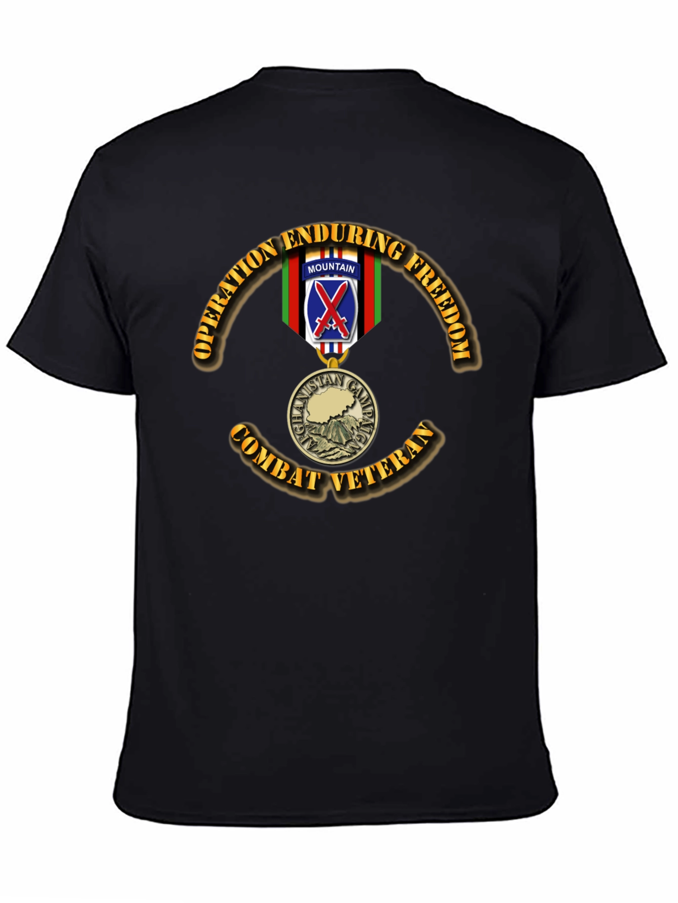 Operation Enduring Freedom Combat Veteran Black T-Shirt