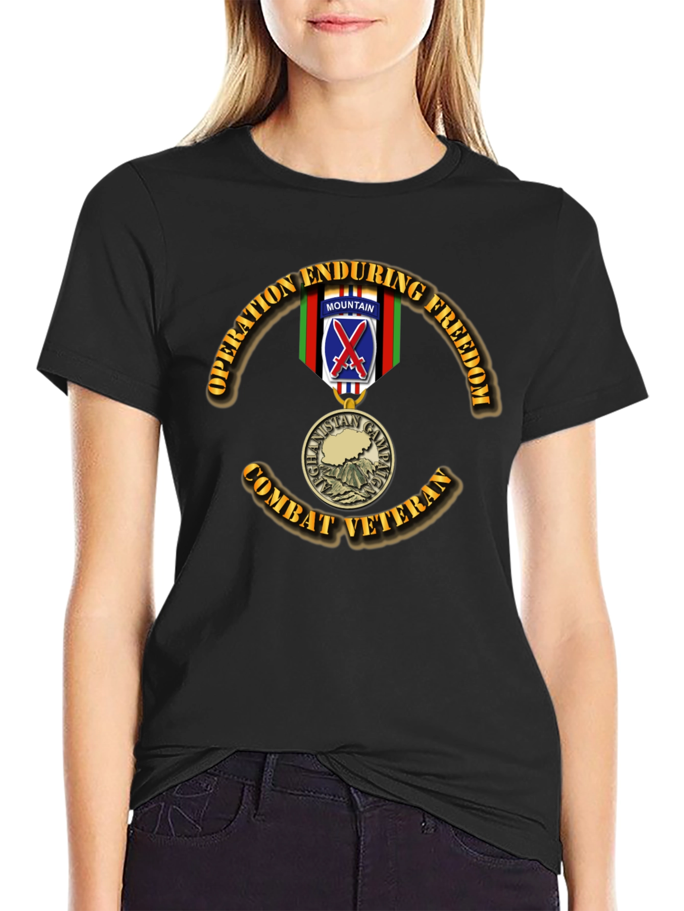 Operation Enduring Freedom Combat Veteran Black T-Shirt