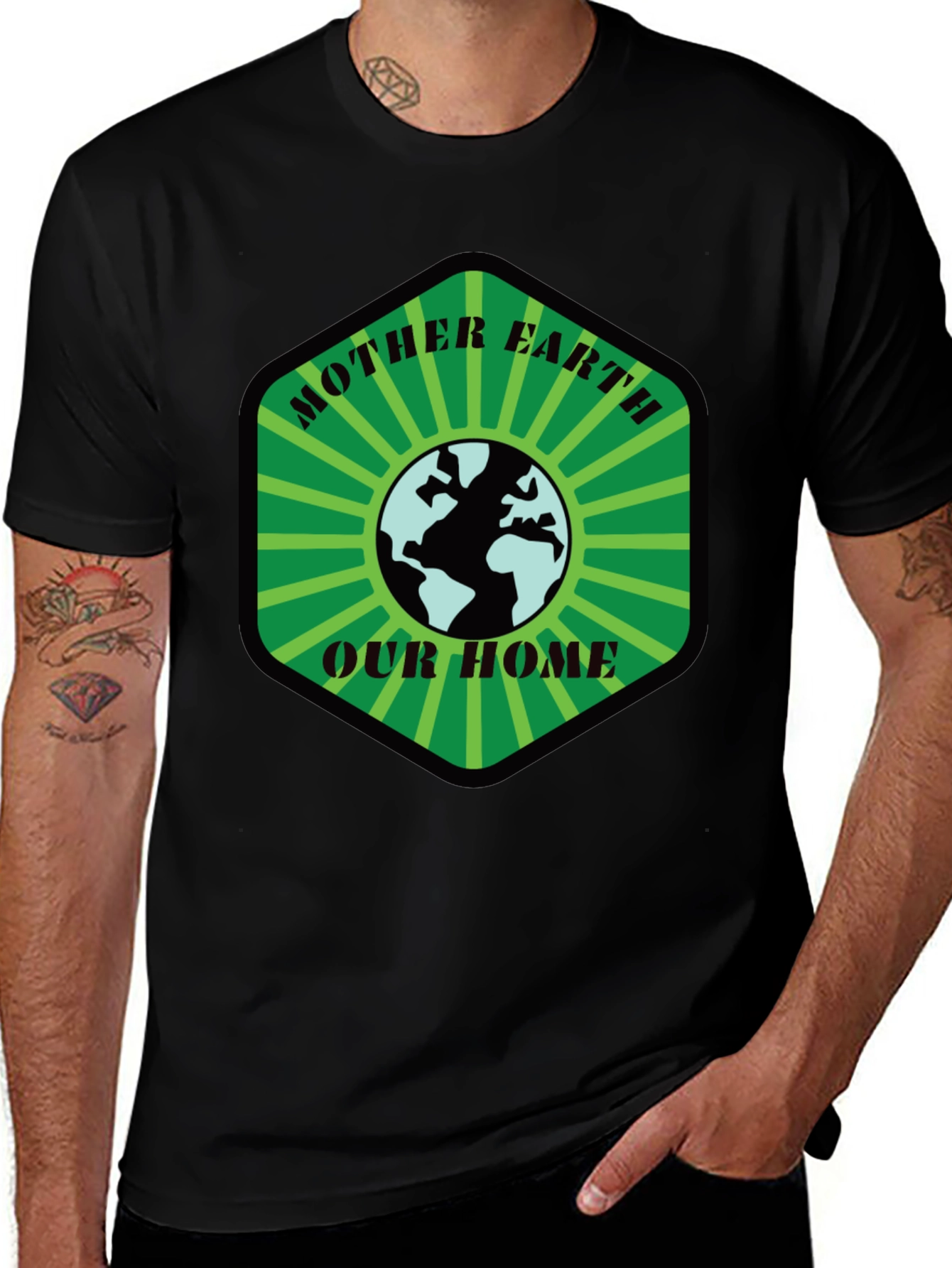 Mother Earth T-Shirt: Our Home Black Tee