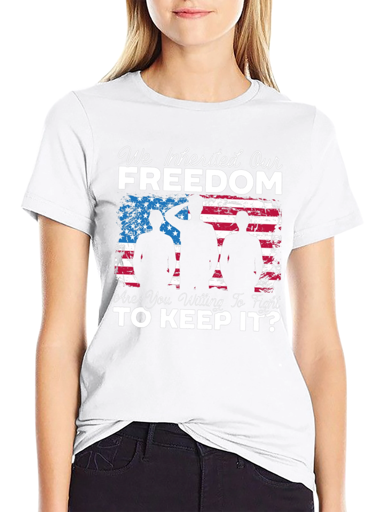 Freedom Graphic Tee - Patriotic Soldier Design