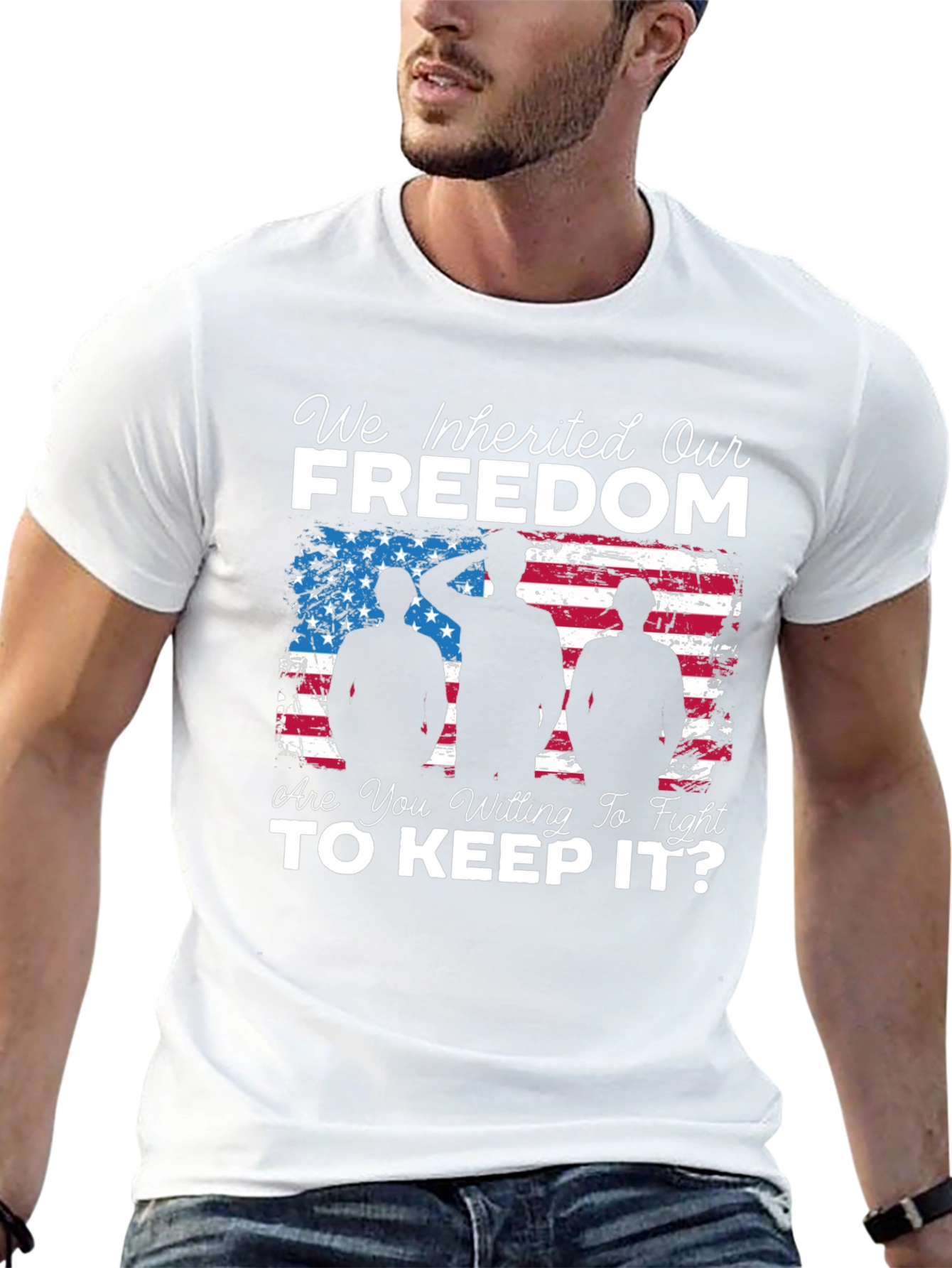 Freedom Graphic Tee - Patriotic Soldier Design