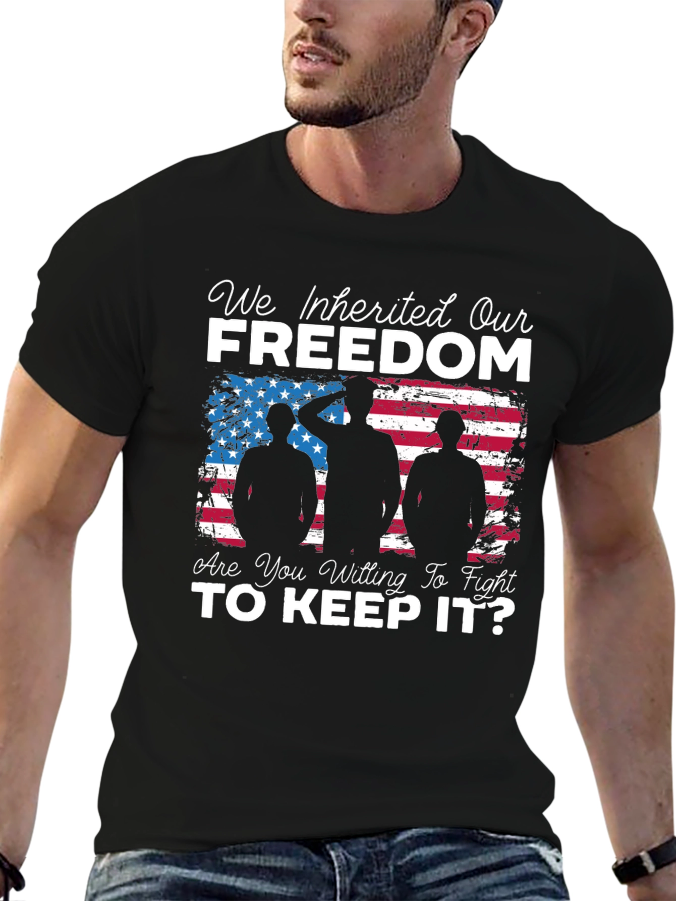 Freedom Graphic Tee - Patriotic Soldier Design