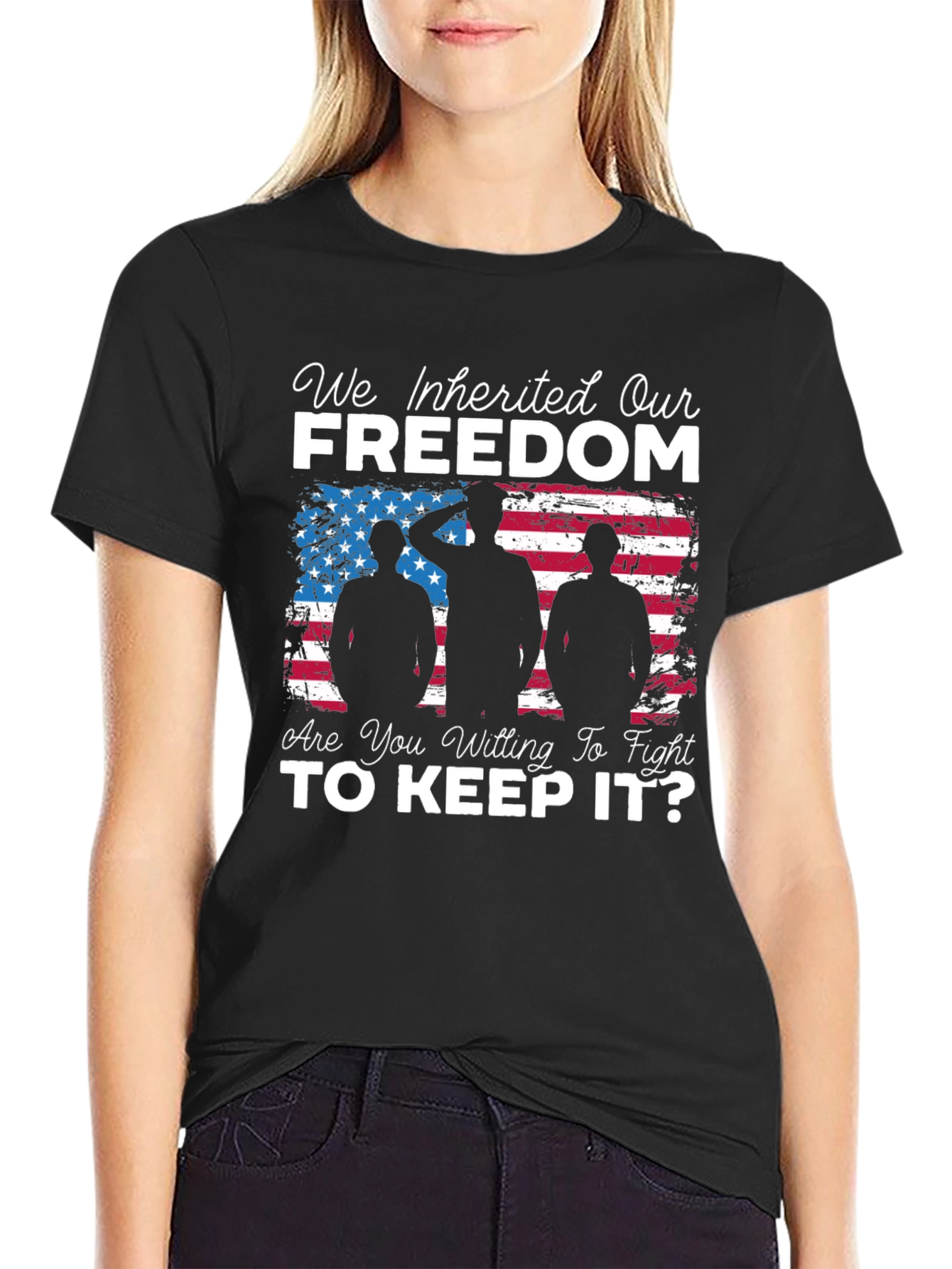 Freedom Graphic Tee - Patriotic Soldier Design