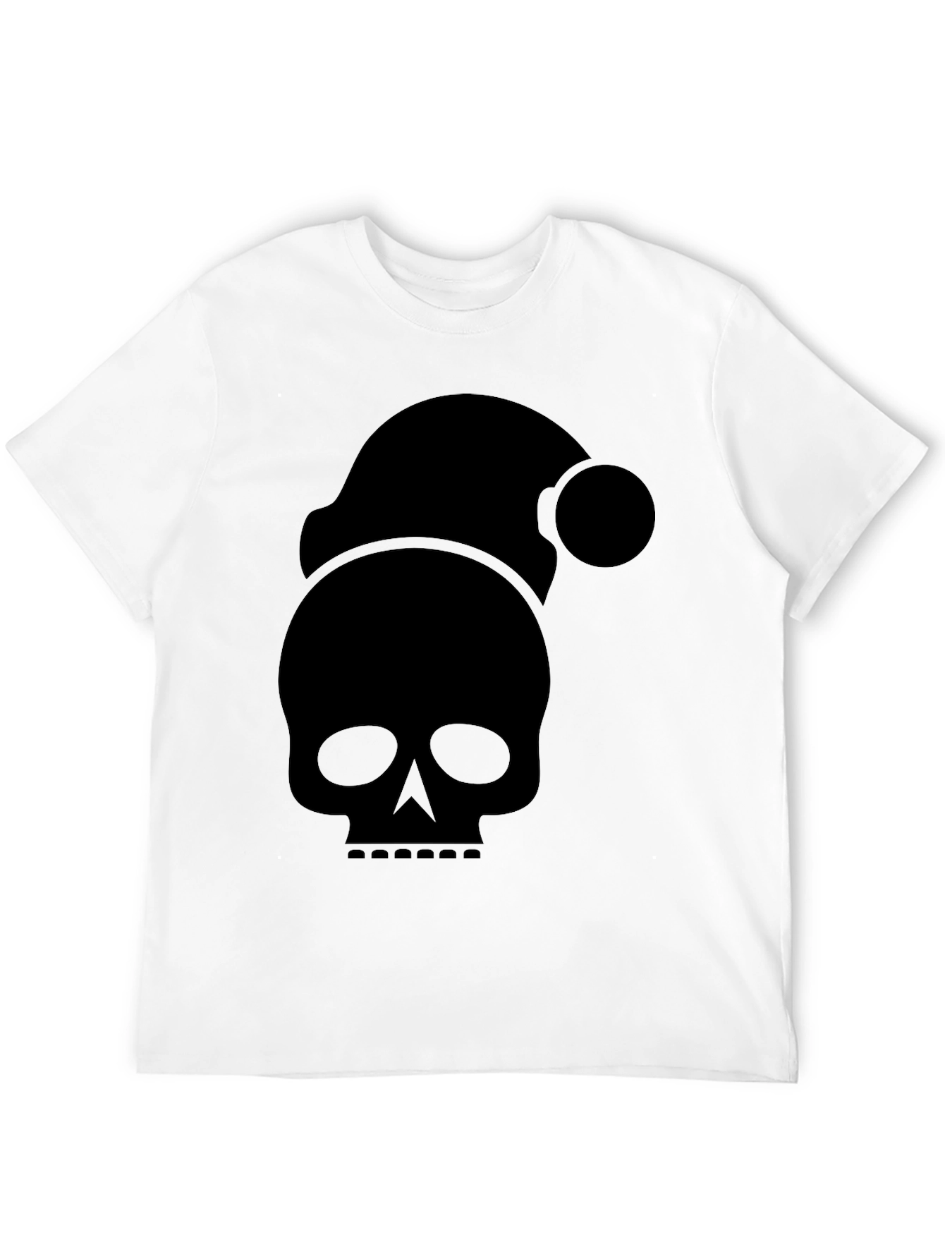 Skull Santa Hat T-Shirt - Holiday Spooky Tee