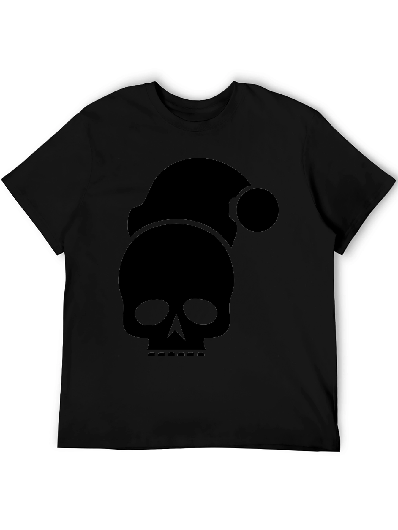 Skull Santa Hat T-Shirt - Holiday Spooky Tee