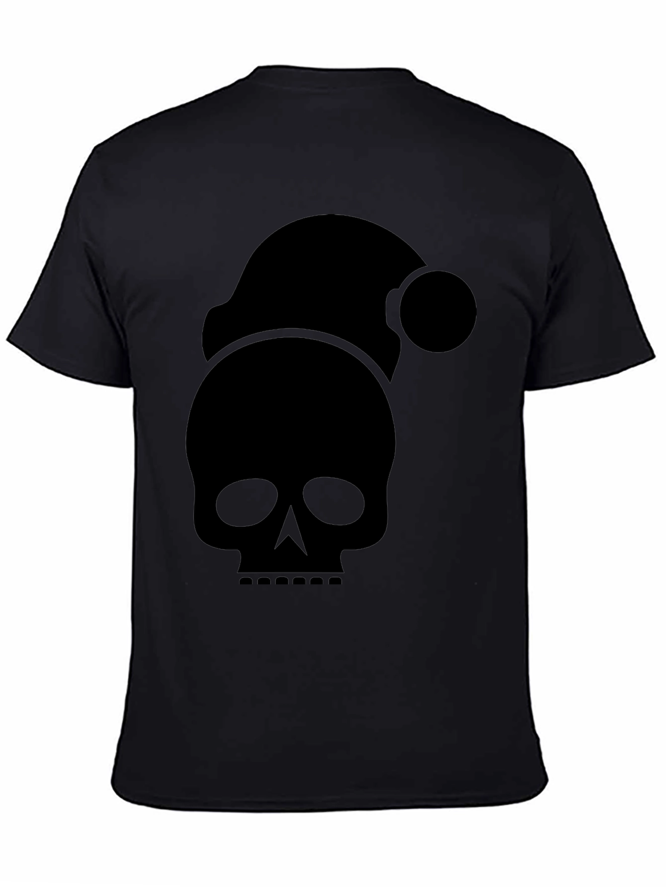 Skull Santa Hat T-Shirt - Holiday Spooky Tee
