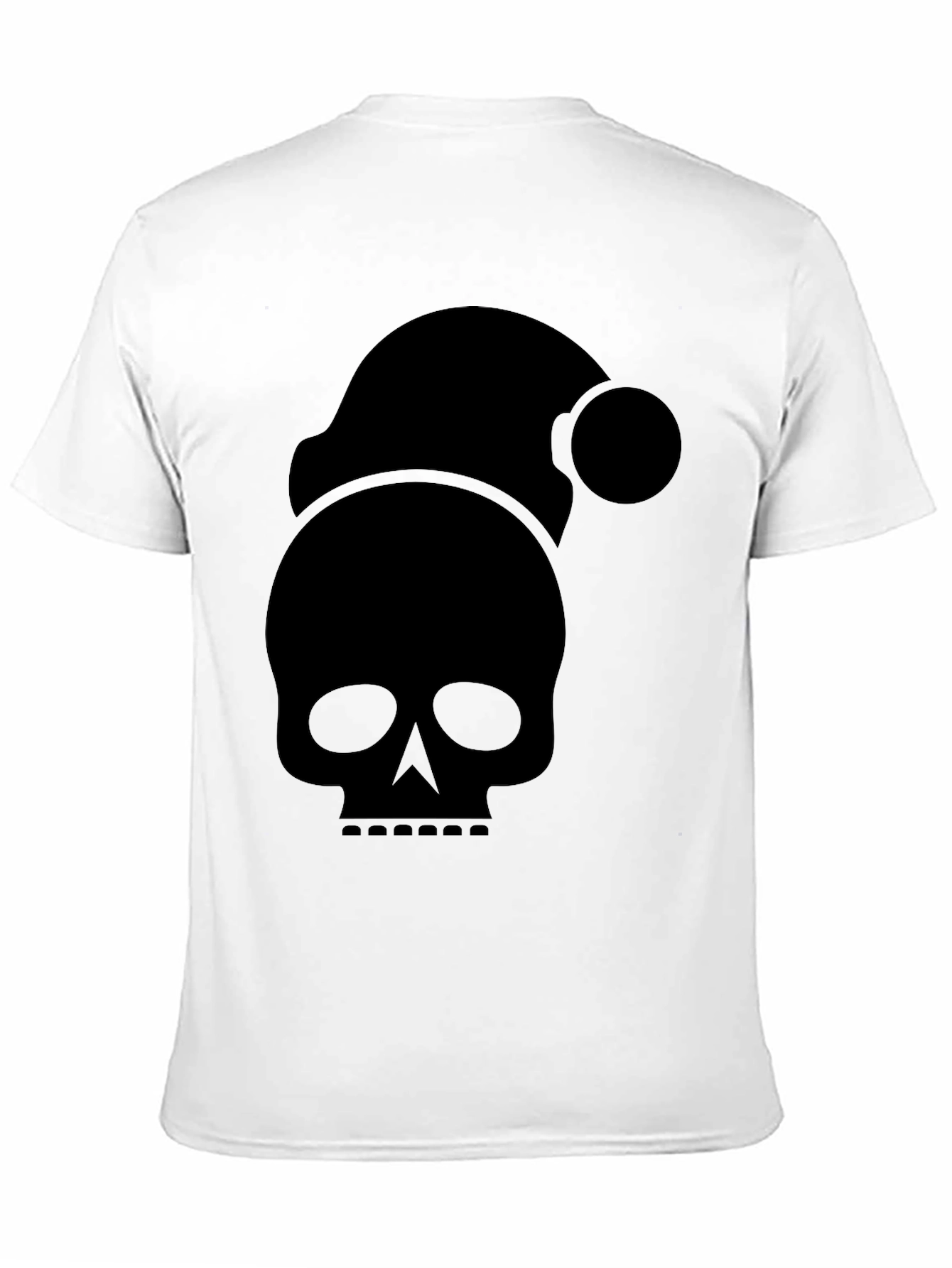 Skull Santa Hat T-Shirt - Holiday Spooky Tee