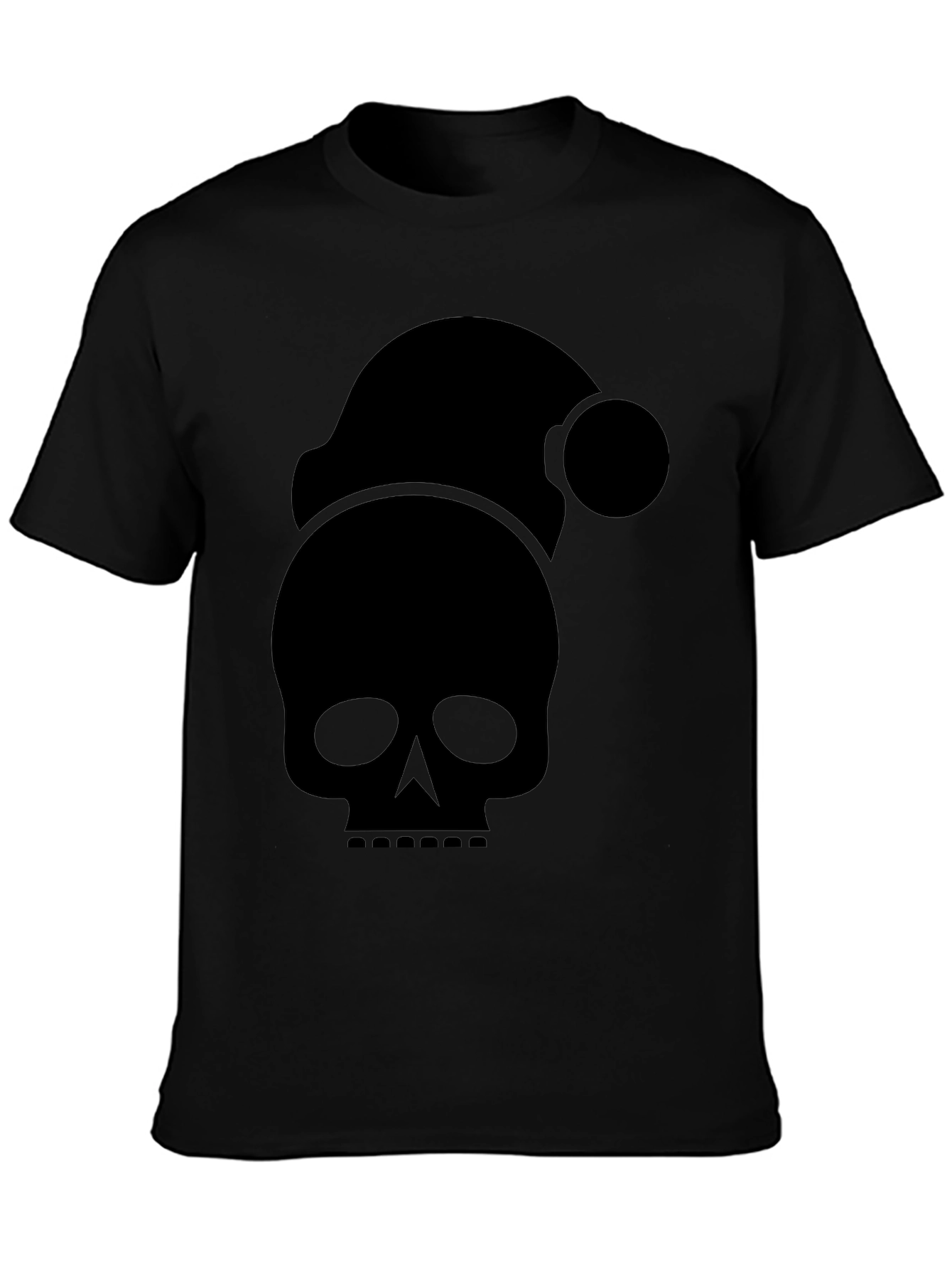 Skull Santa Hat T-Shirt - Holiday Spooky Tee