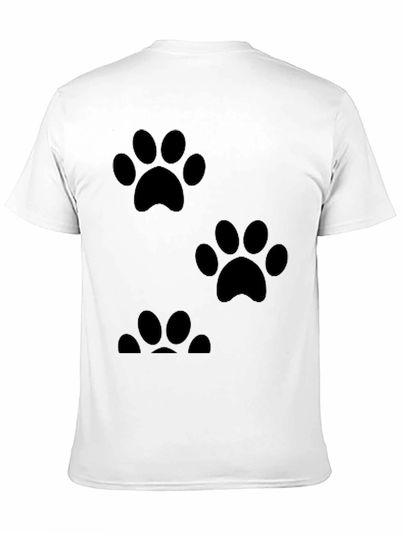 Paw Print Graphic Tee - Casual Black T-Shirt