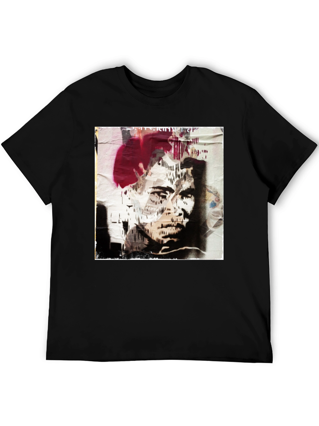 Abstract Graphic Print Black Cotton T-Shirt