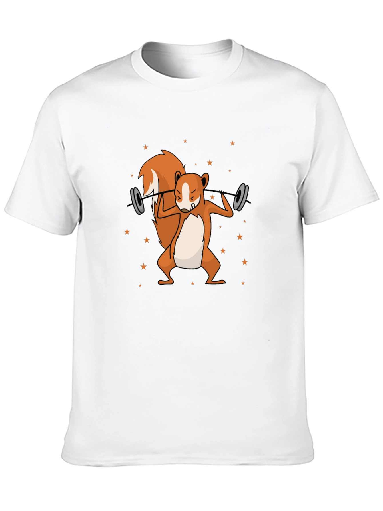 Squirrel Lifting Weights Graphic T-Shirt