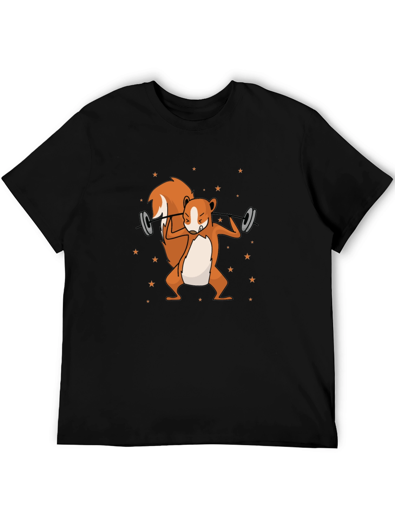 Squirrel Lifting Weights Graphic T-Shirt