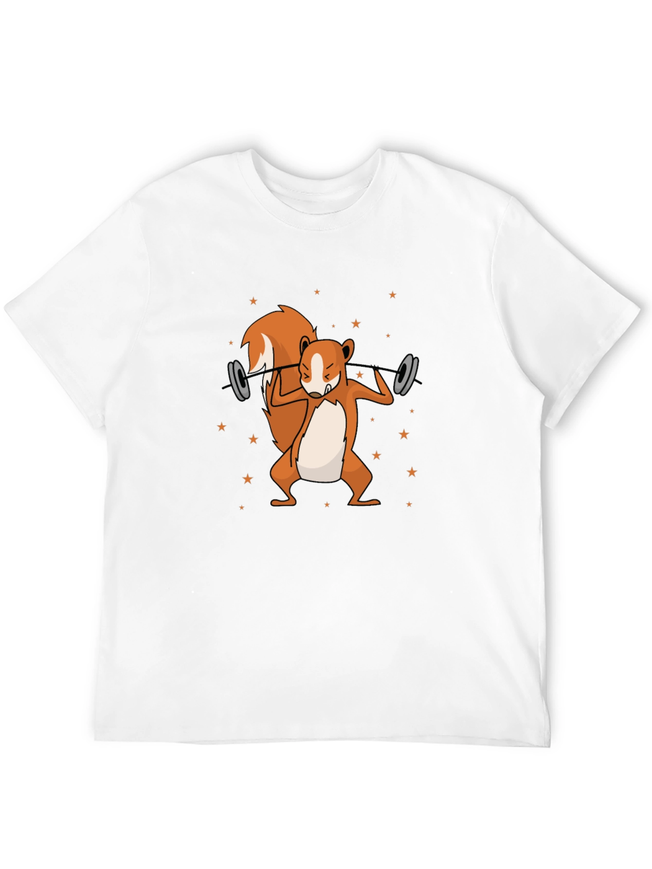 Squirrel Lifting Weights Graphic T-Shirt