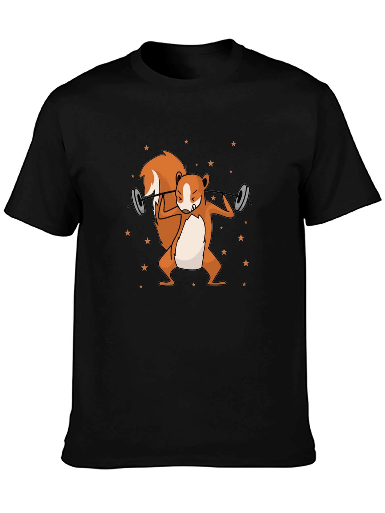 Squirrel Lifting Weights Graphic T-Shirt