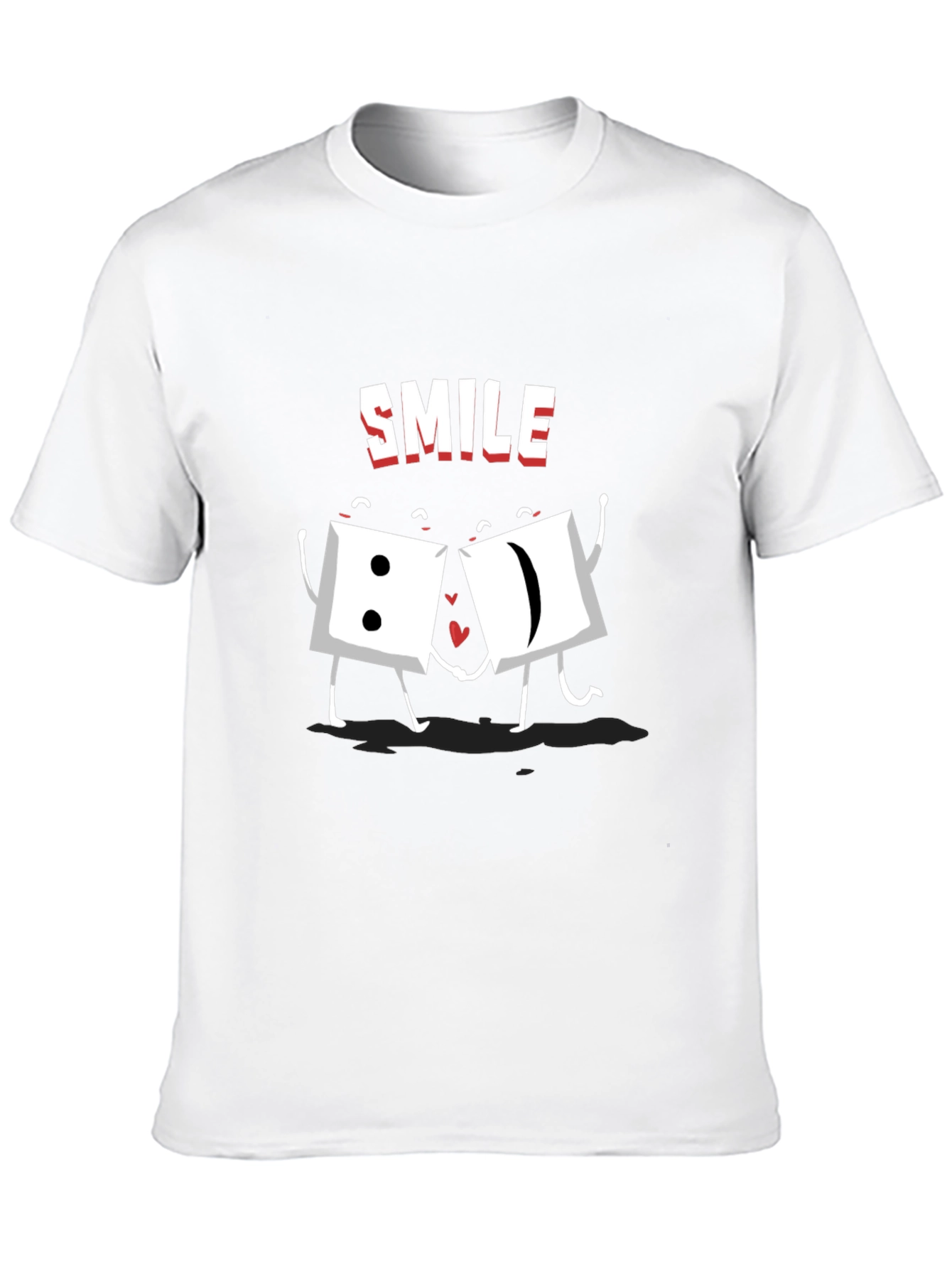 Smile Dice Graphic Tee - Black Cotton T-Shirt
