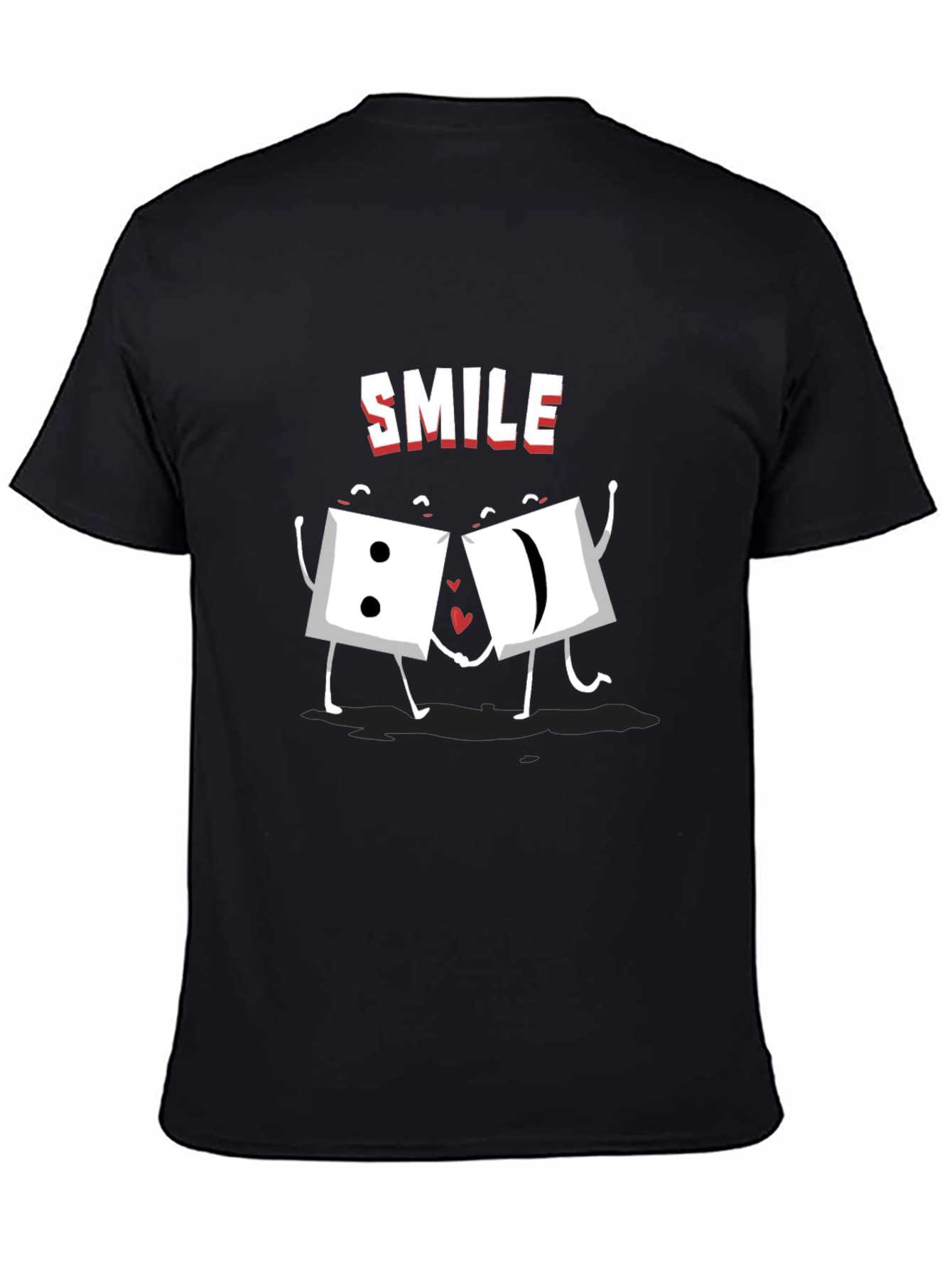 Smile Dice Graphic Tee - Black Cotton T-Shirt