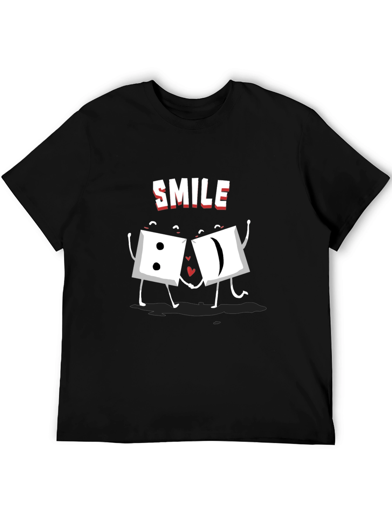 Smile Dice Graphic Tee - Black Cotton T-Shirt