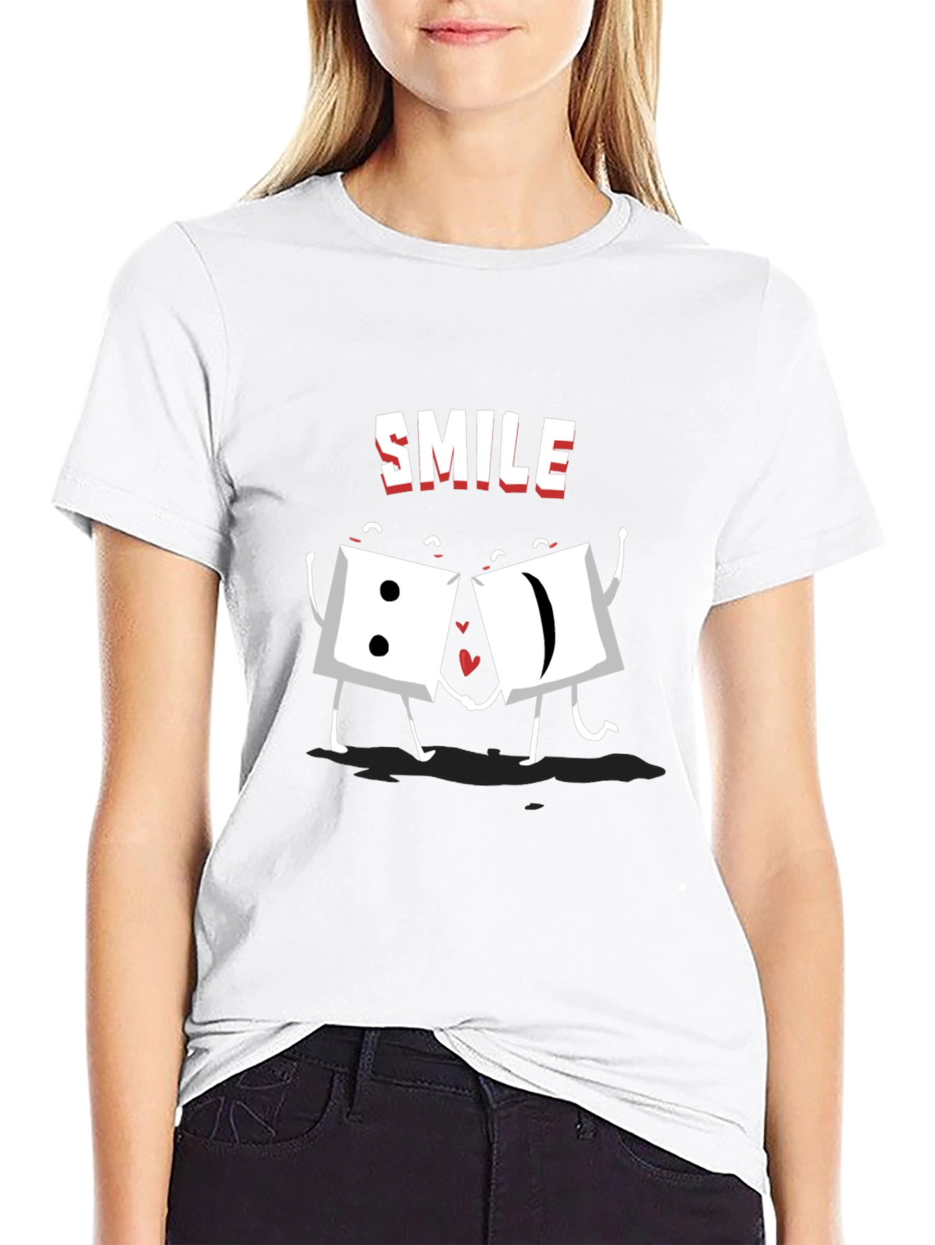Smile Dice Graphic Tee - Black Cotton T-Shirt