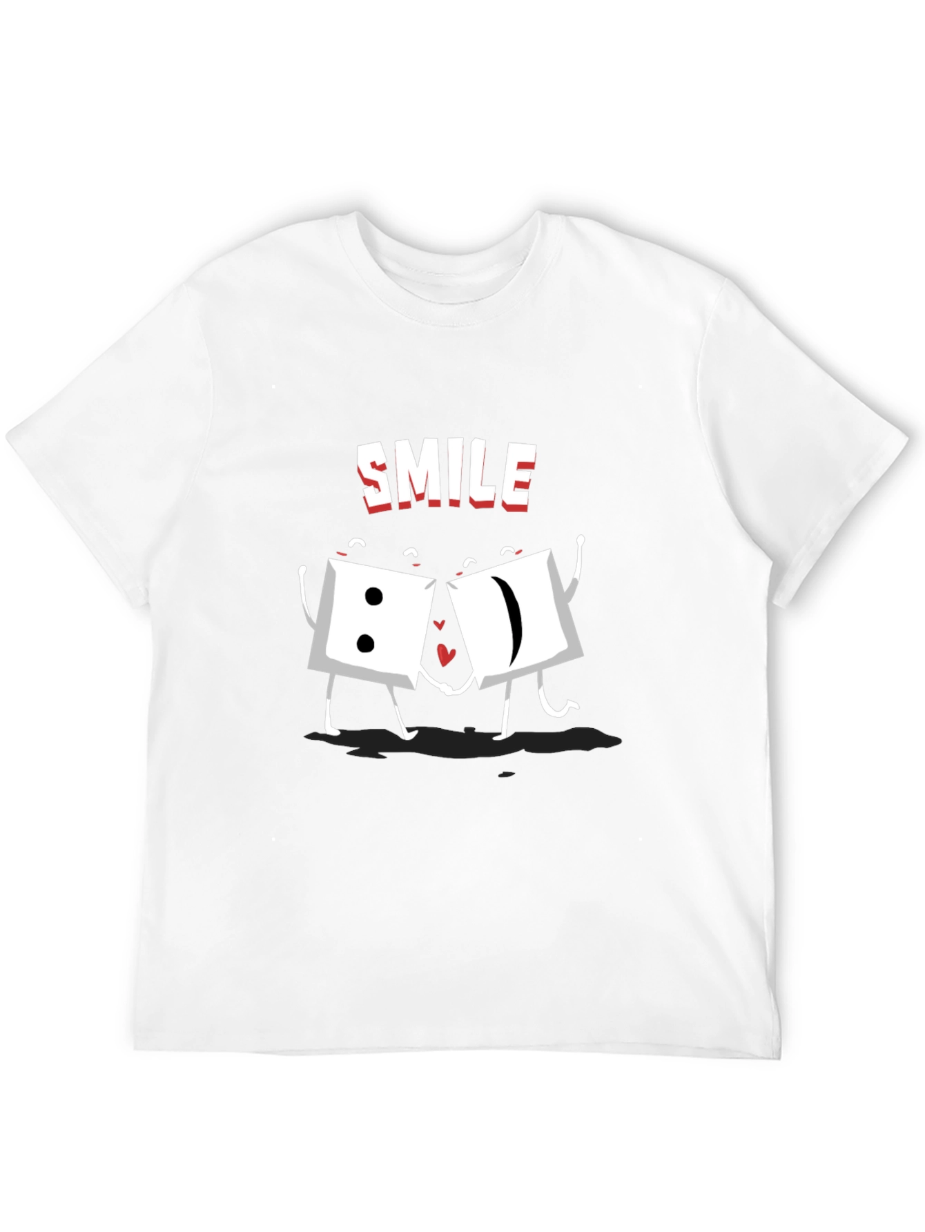 Smile Dice Graphic Tee - Black Cotton T-Shirt