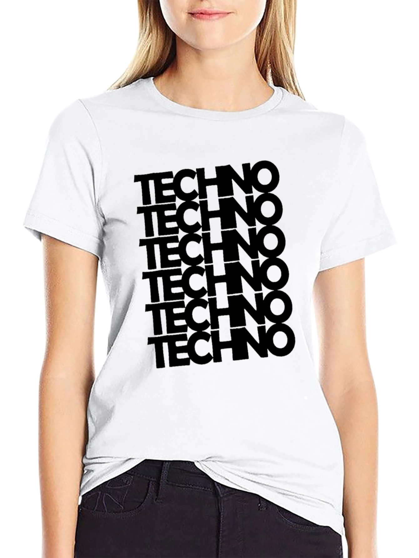 Techno Stack Graphic T-Shirt - Black