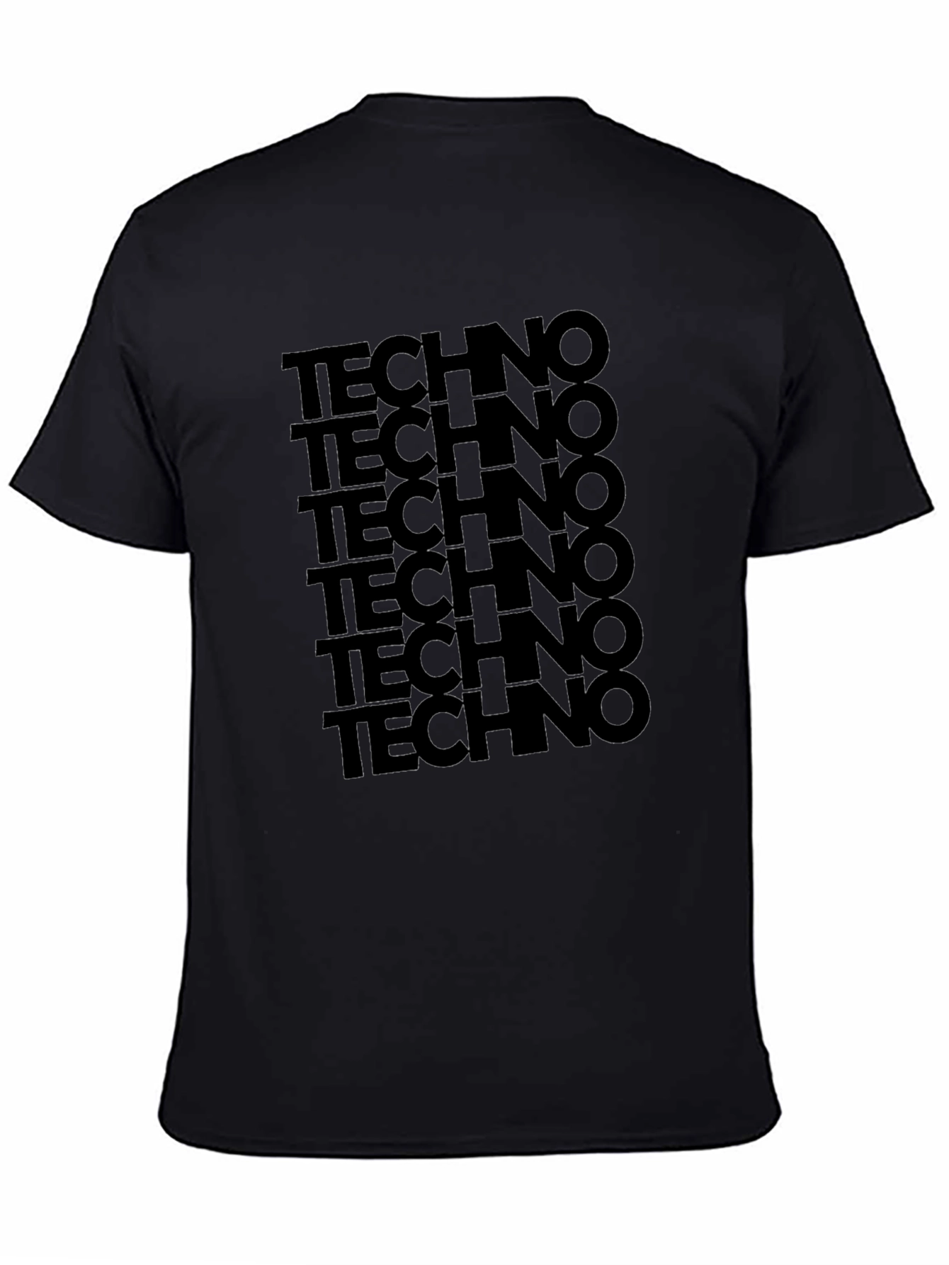Techno Stack Graphic T-Shirt - Black