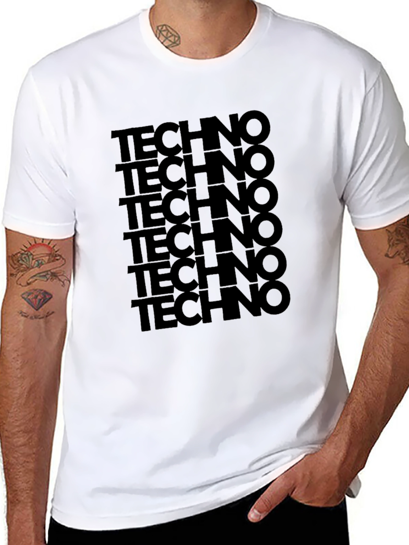 Techno Stack Graphic T-Shirt - Black