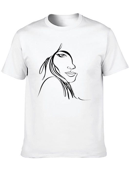 Abstract Face Graphic Tee - Modern Art Shirt