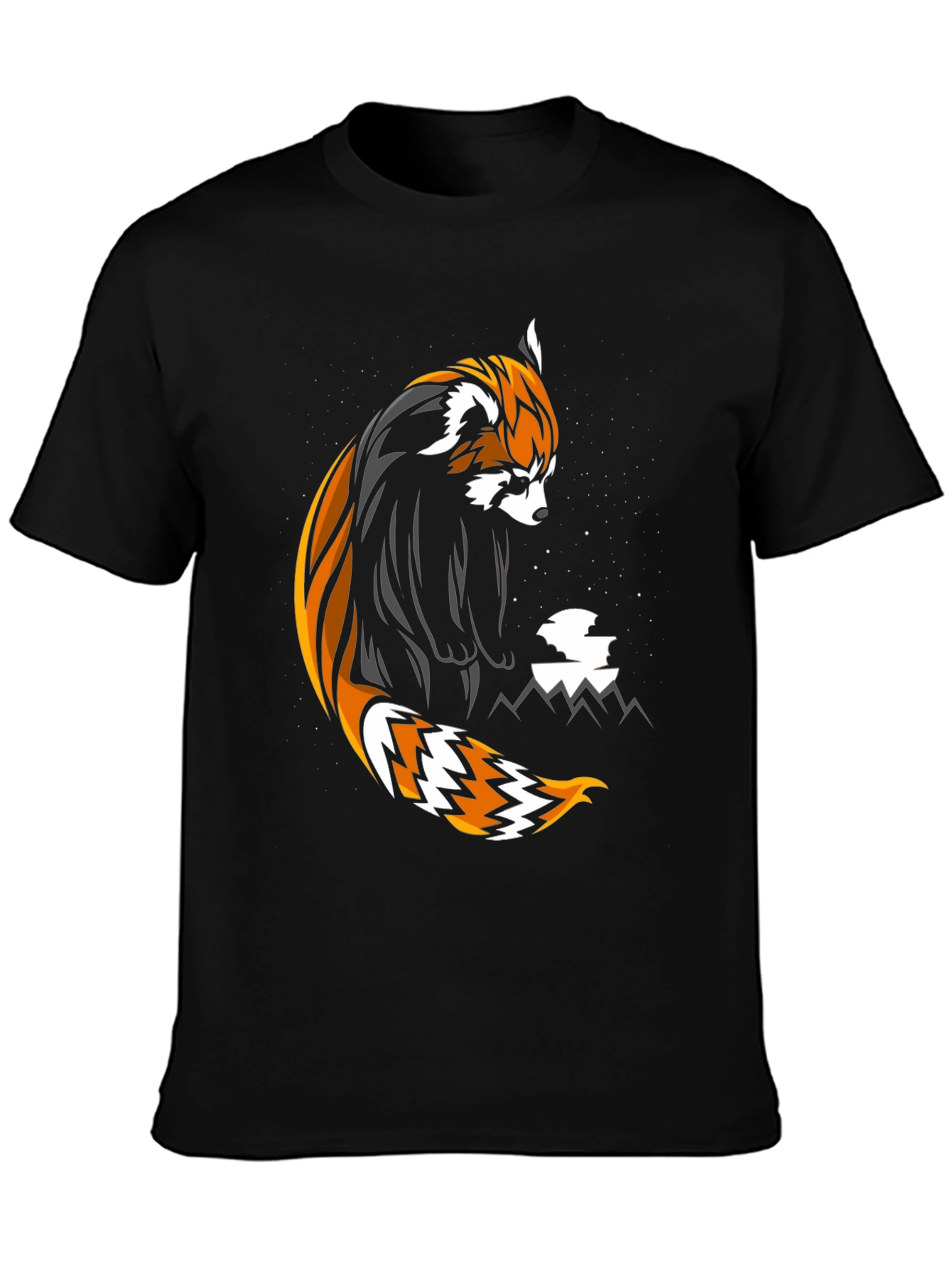 Red Panda Graphic Tee - Stylish Black T-Shirt