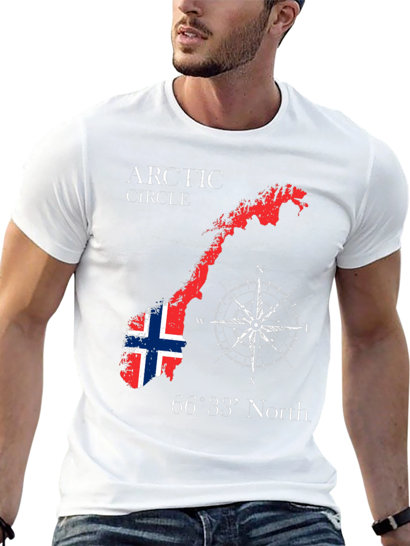 Norway Arctic Circle Black Graphic T-Shirt