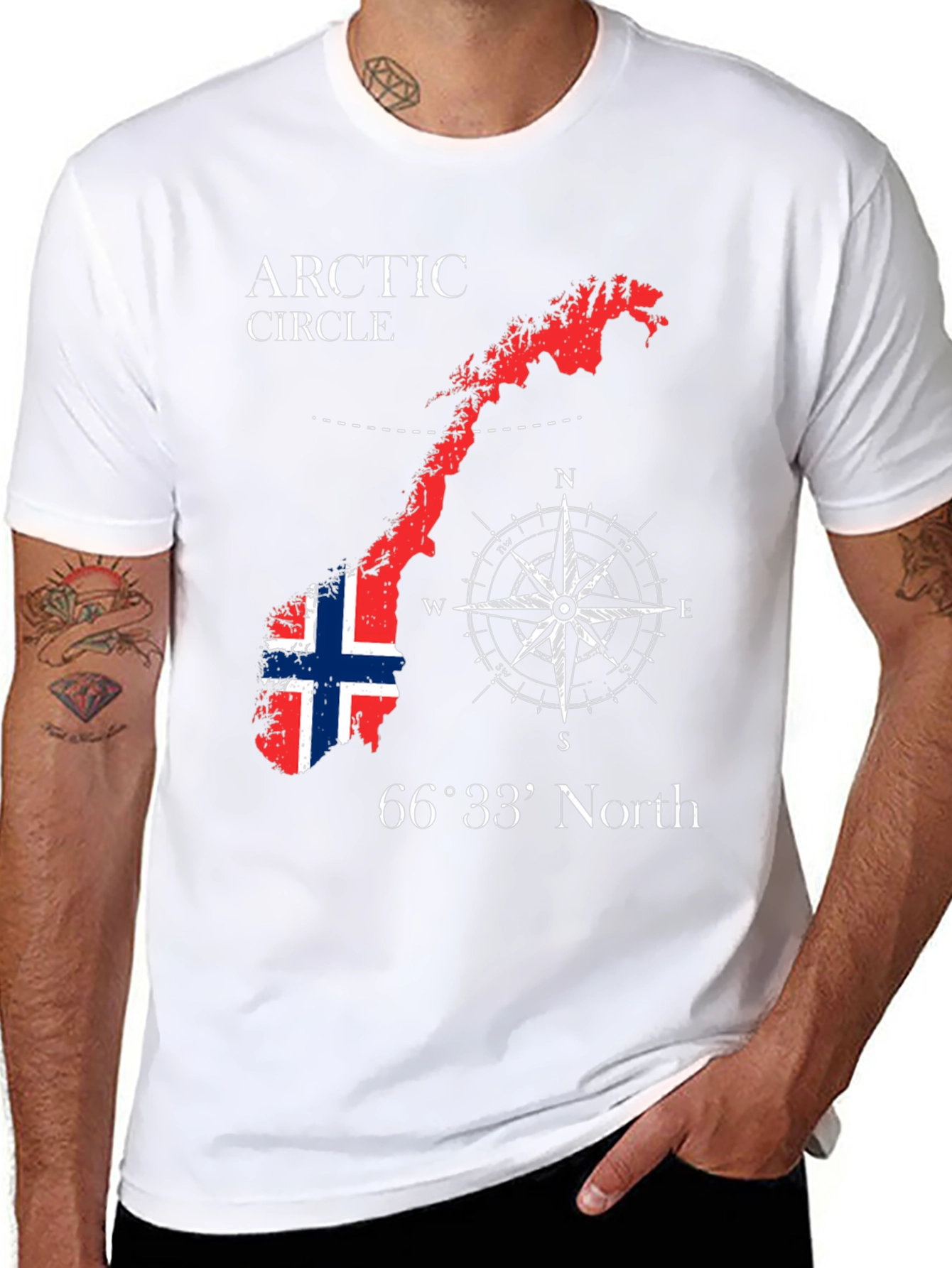 Norway Arctic Circle Black Graphic T-Shirt