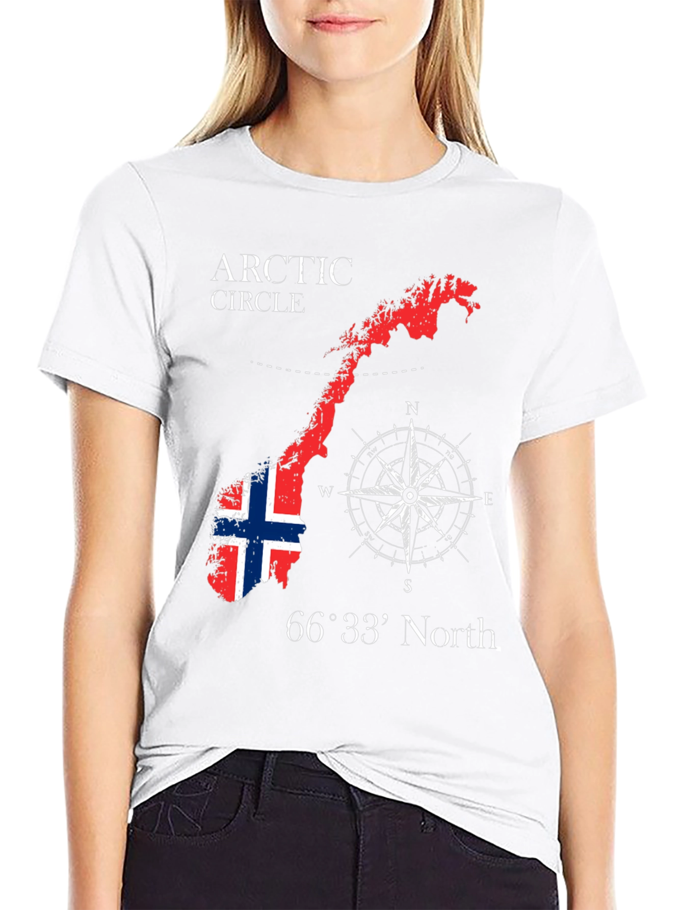 Norway Arctic Circle Black Graphic T-Shirt