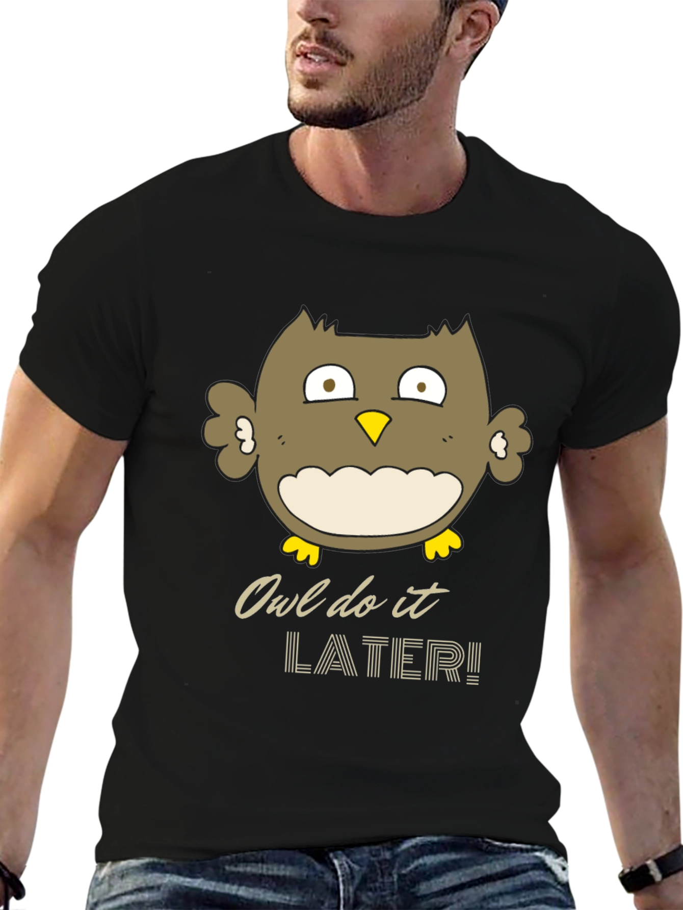 Owl Do It Later Funny Graphic T-Shirt