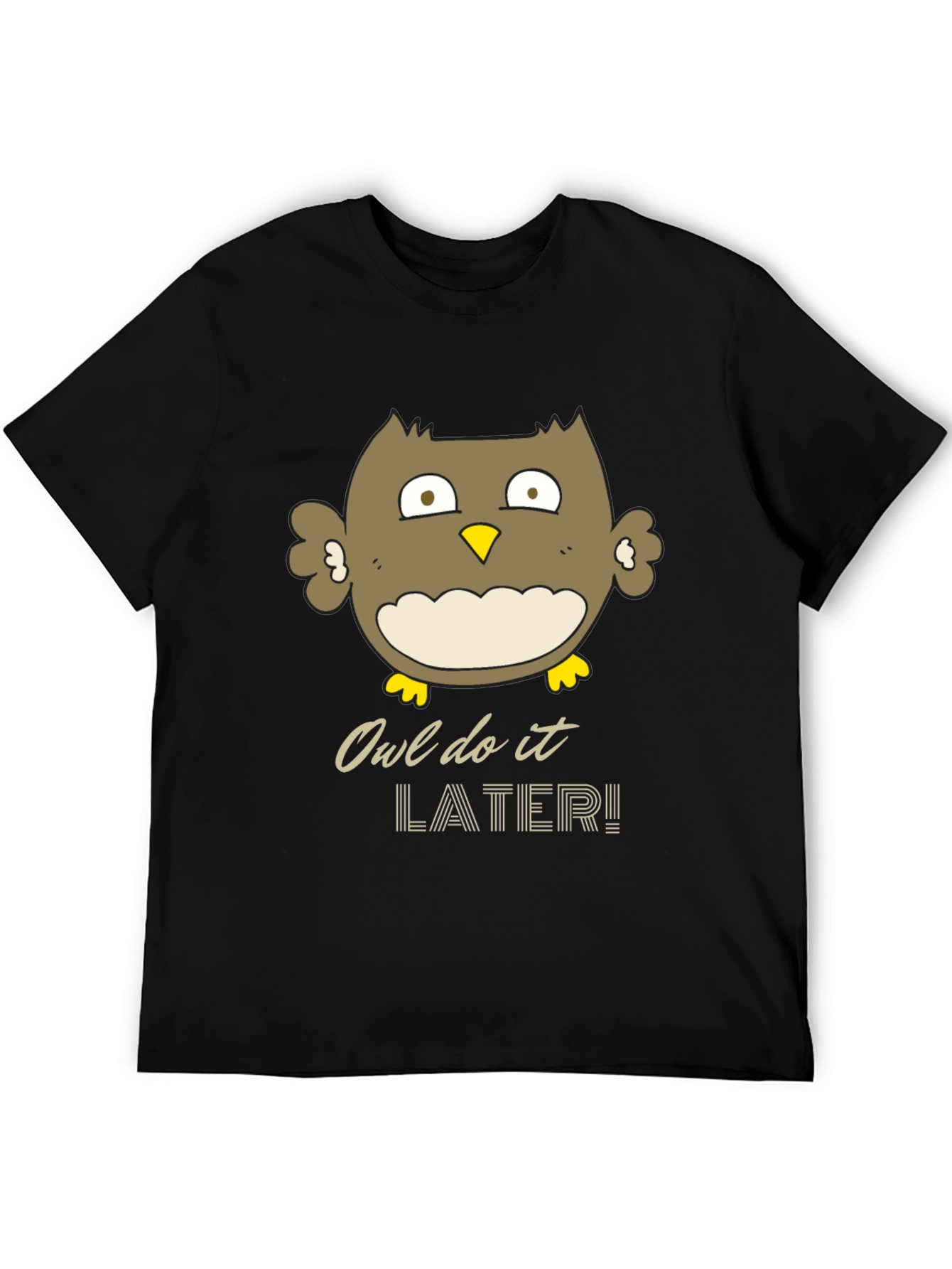 Owl Do It Later Funny Graphic T-Shirt