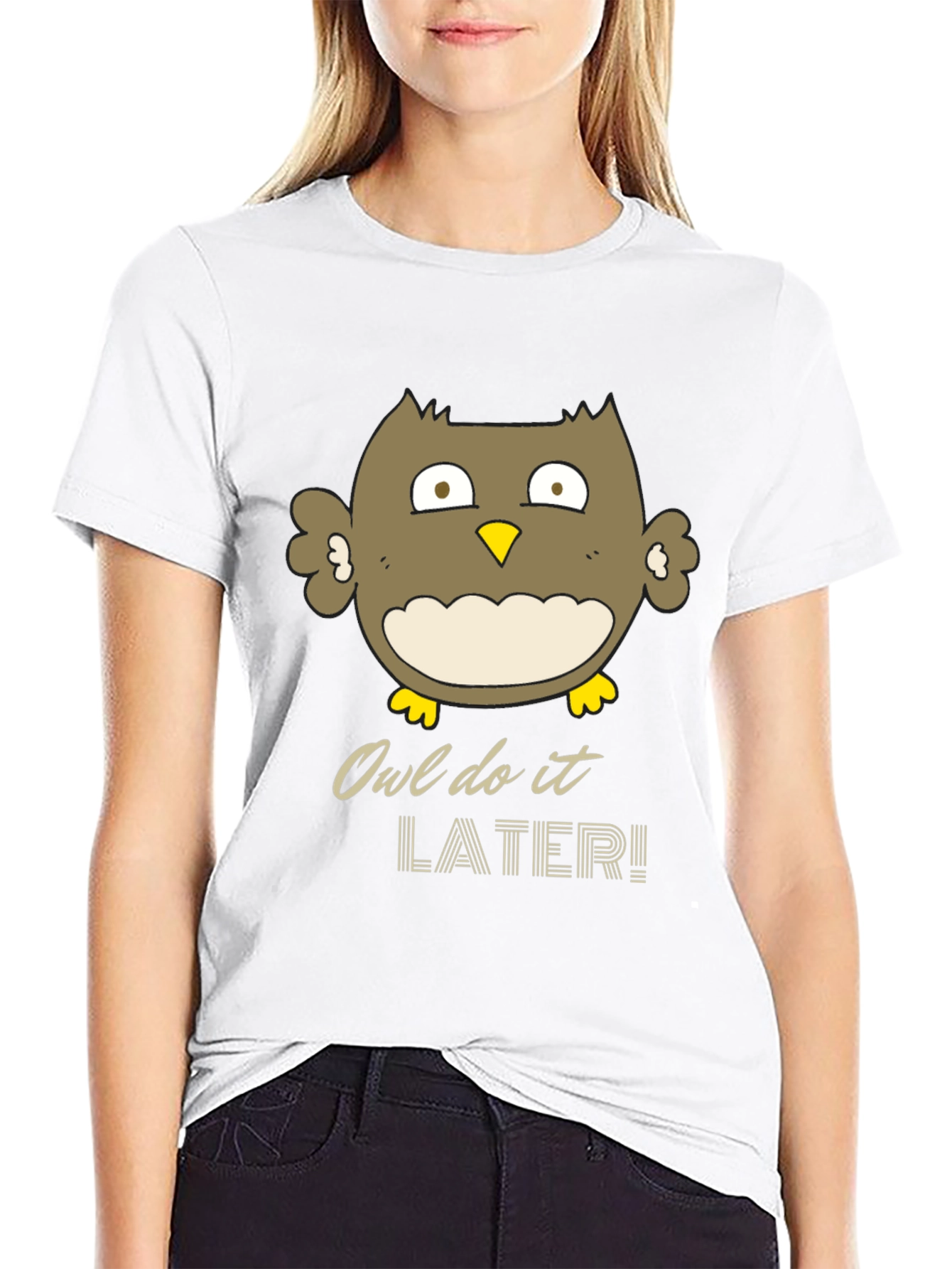 Owl Do It Later Funny Graphic T-Shirt