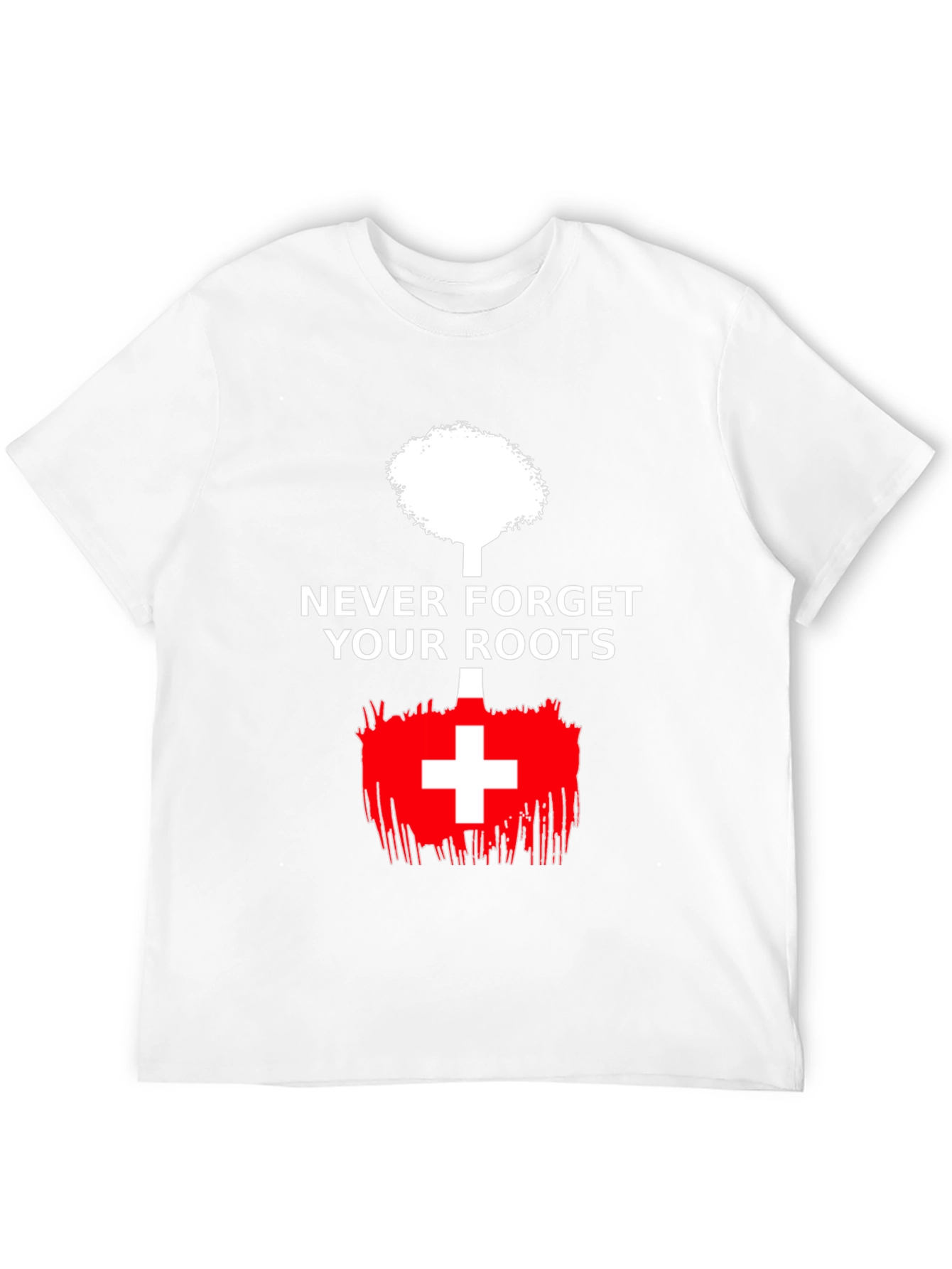 Never Forget Roots Tree Swiss Flag T-Shirt