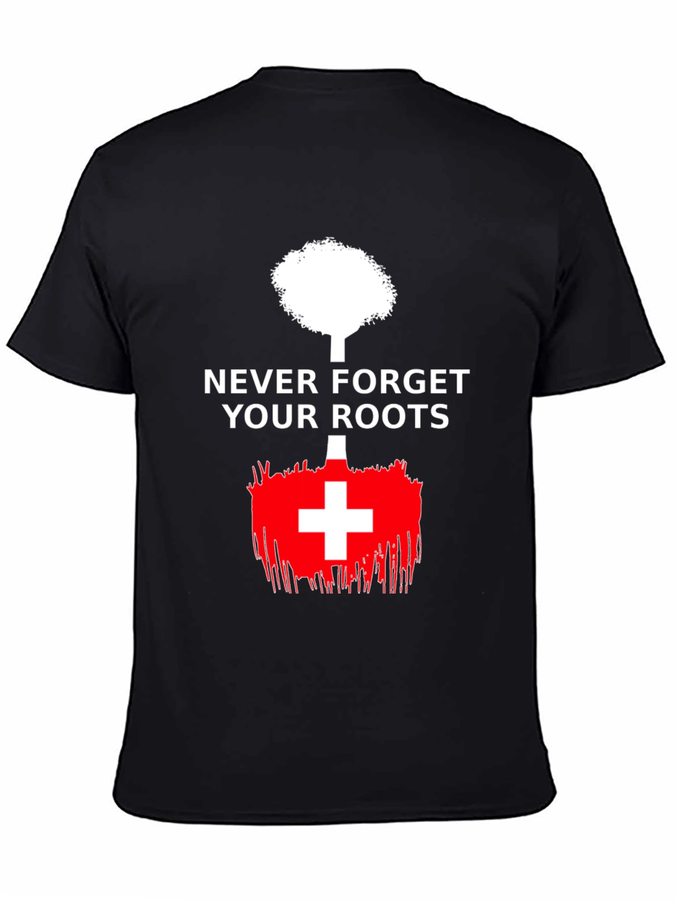 Never Forget Roots Tree Swiss Flag T-Shirt