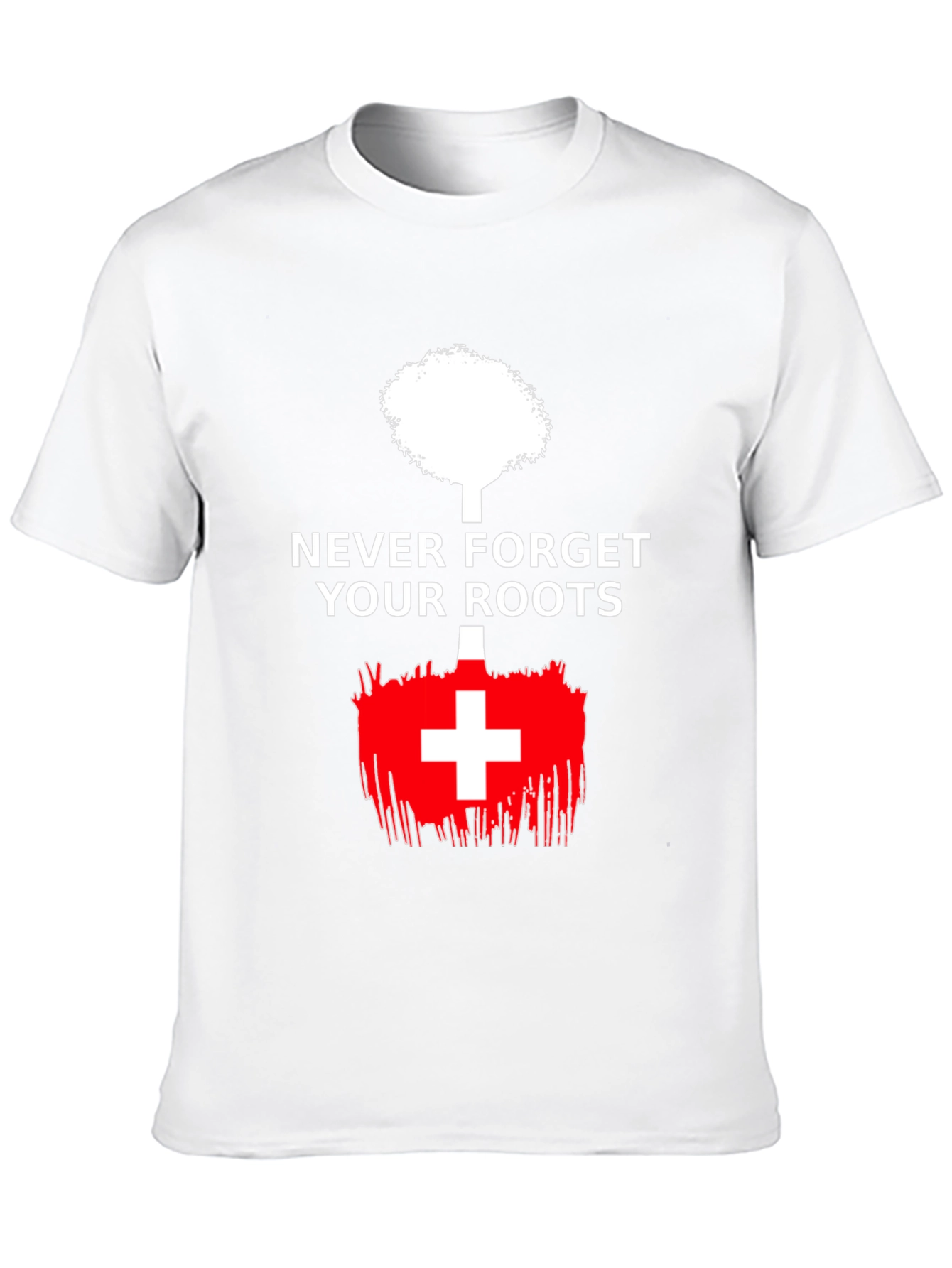 Never Forget Roots Tree Swiss Flag T-Shirt