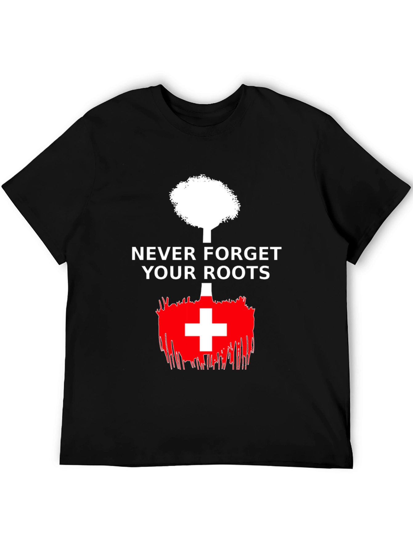 Never Forget Roots Tree Swiss Flag T-Shirt