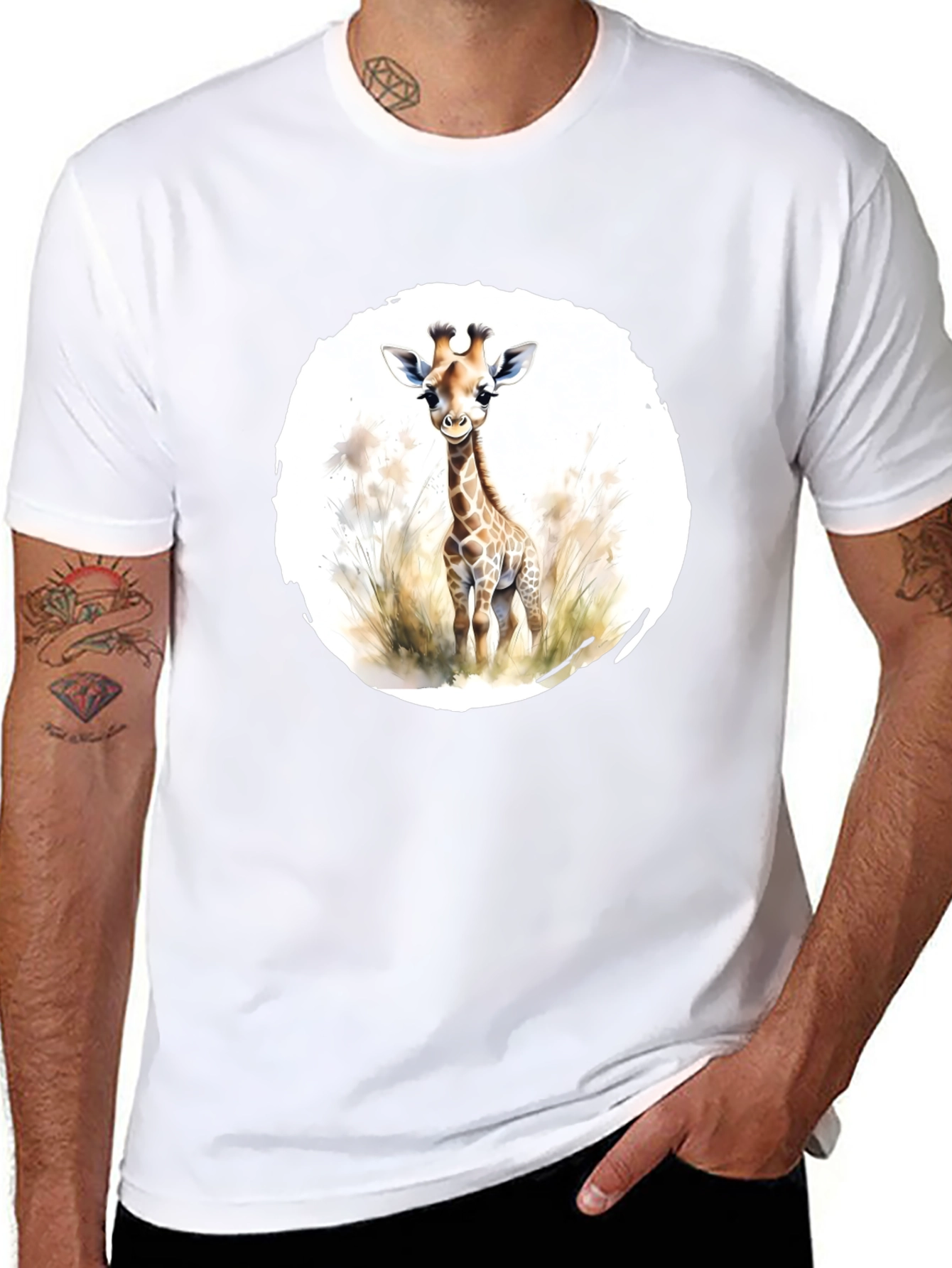 Giraffe Graphic Tee - Unisex Black T-Shirt