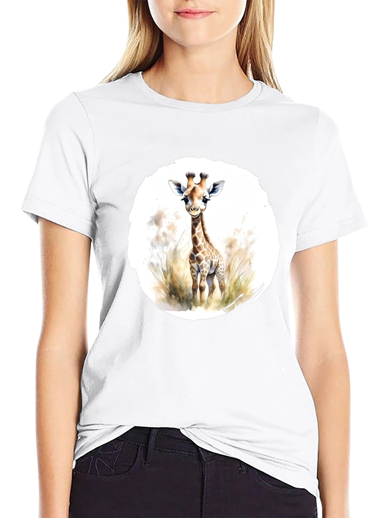 Giraffe Graphic Tee - Unisex Black T-Shirt
