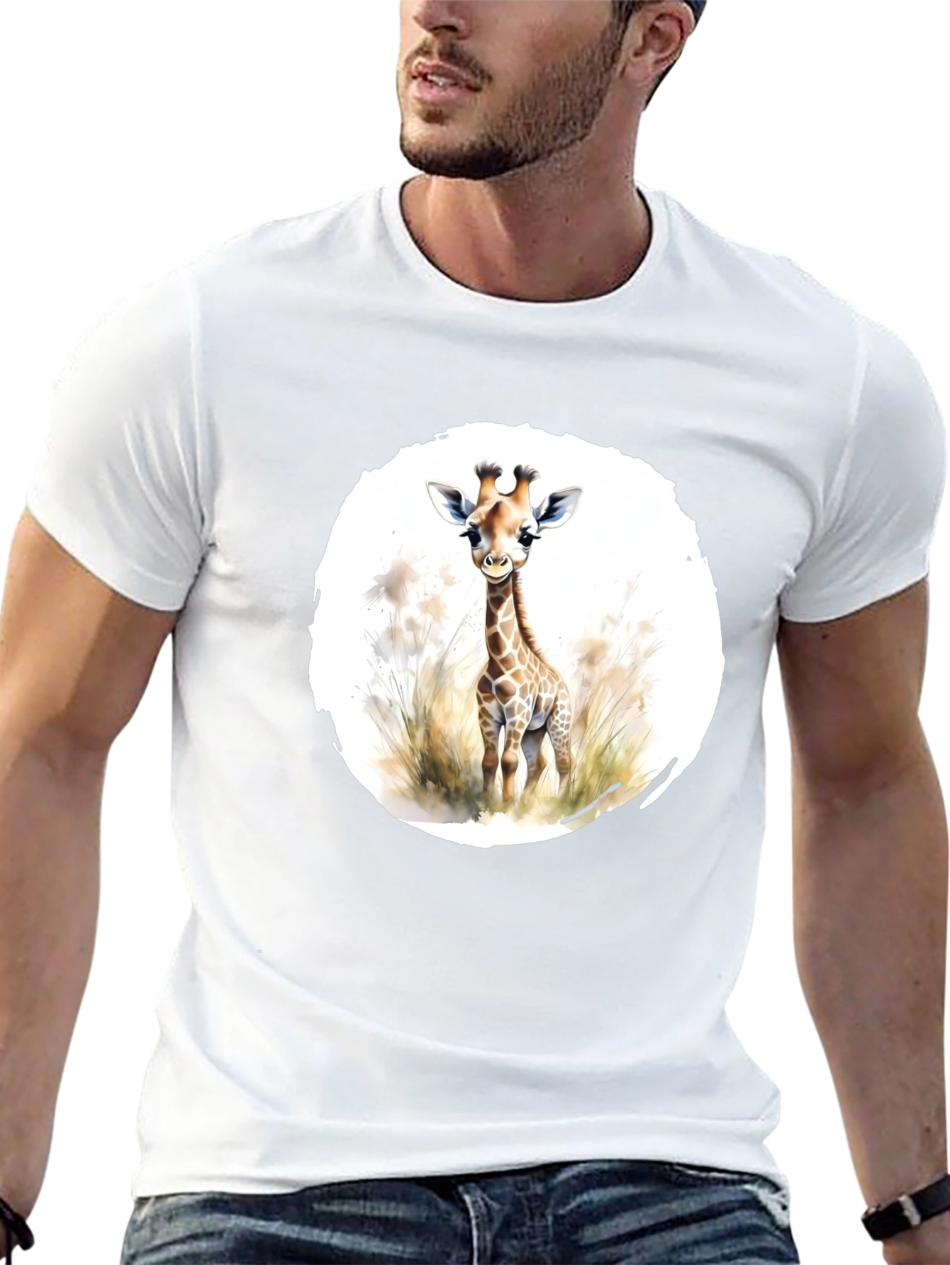 Giraffe Graphic Tee - Unisex Black T-Shirt