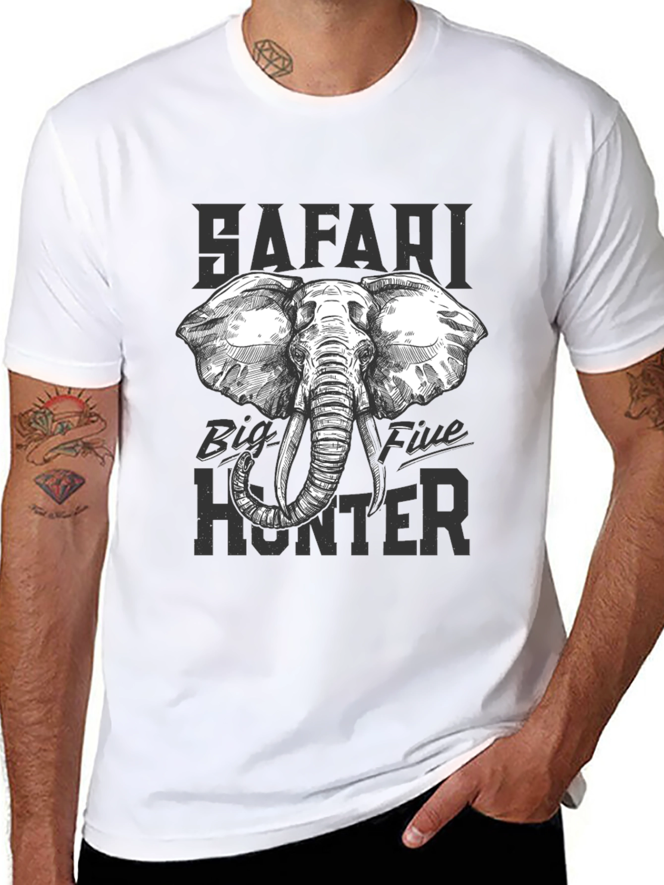 Safari Big Five Hunter Graphic T-Shirt