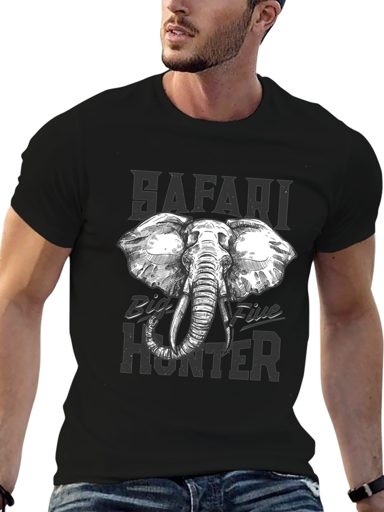 Safari Big Five Hunter Graphic T-Shirt